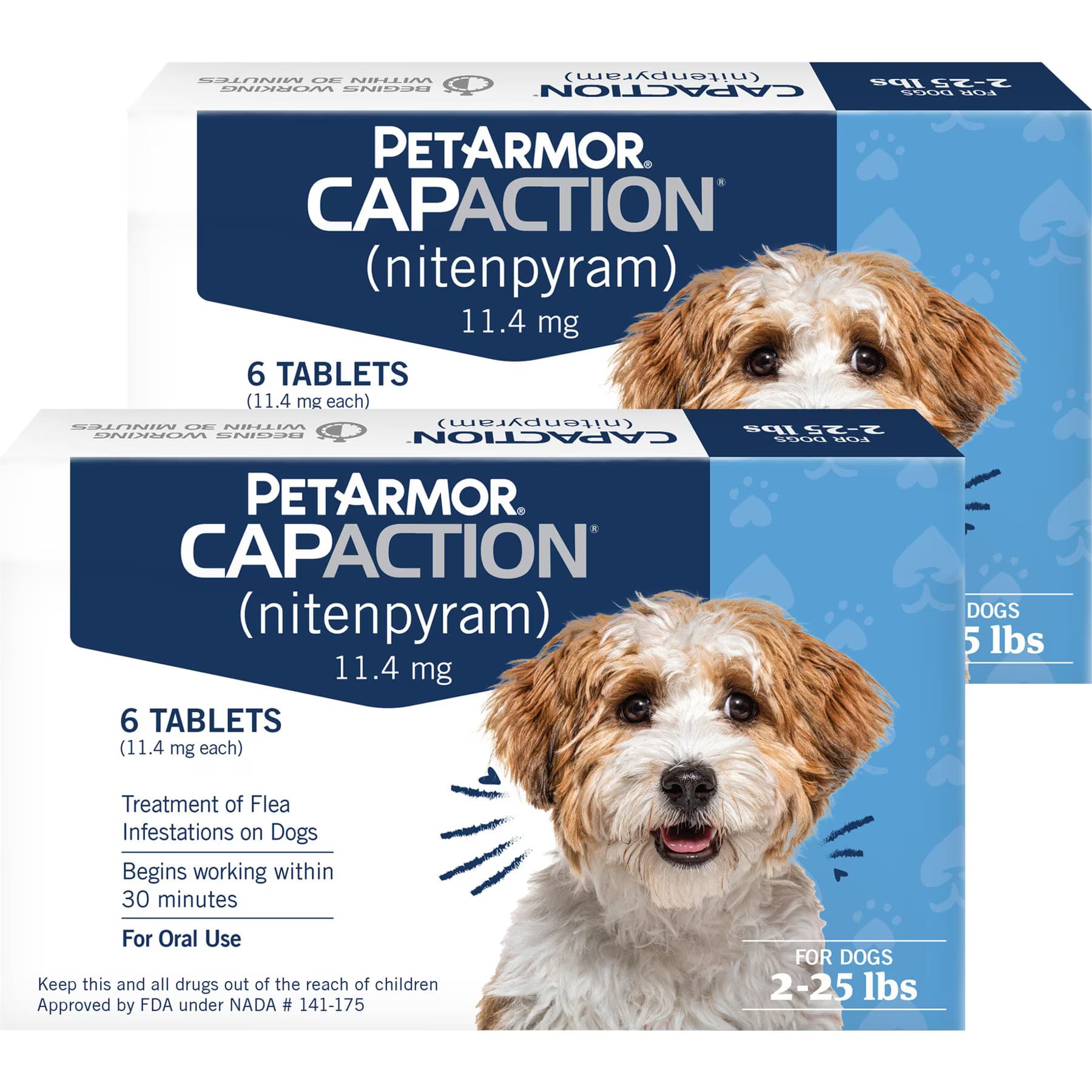 X - PetArmor CapAction Oral Flea Treatment for Dogs 2-25lbs 6 doses, 6 doses — 2-25 lbs — view 2