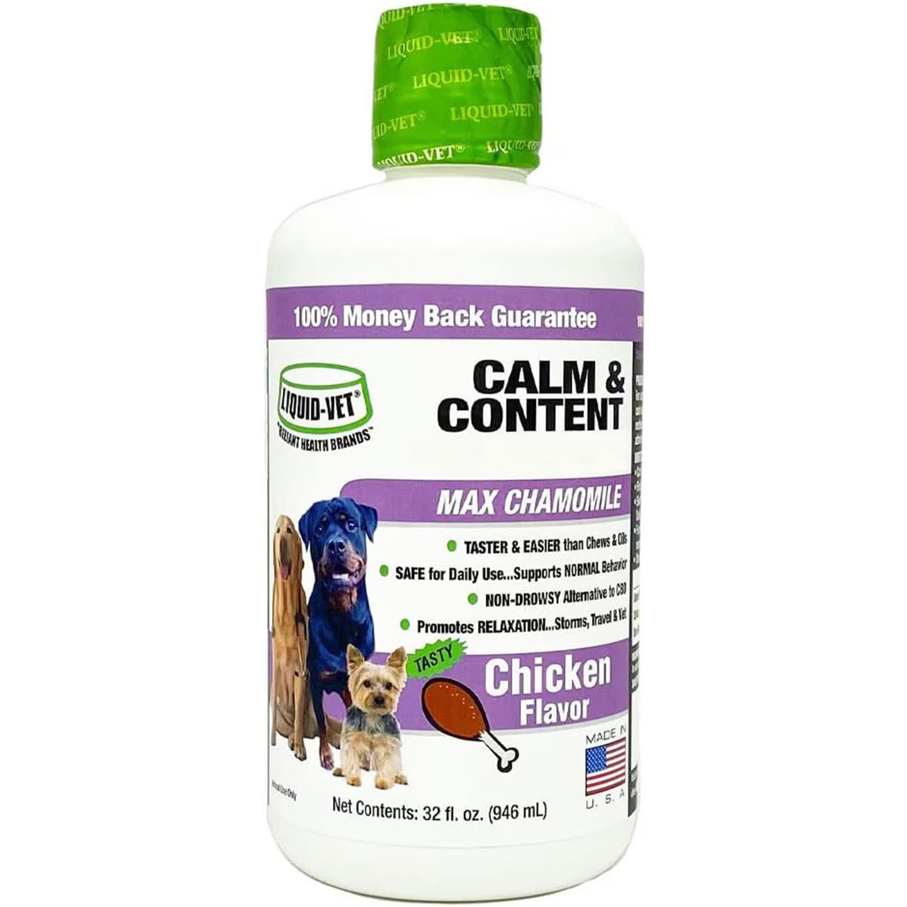 Liquid-Vet Liquid-Vet Calm & Content Support Chicken Flavor Calming Supplement for Dogs