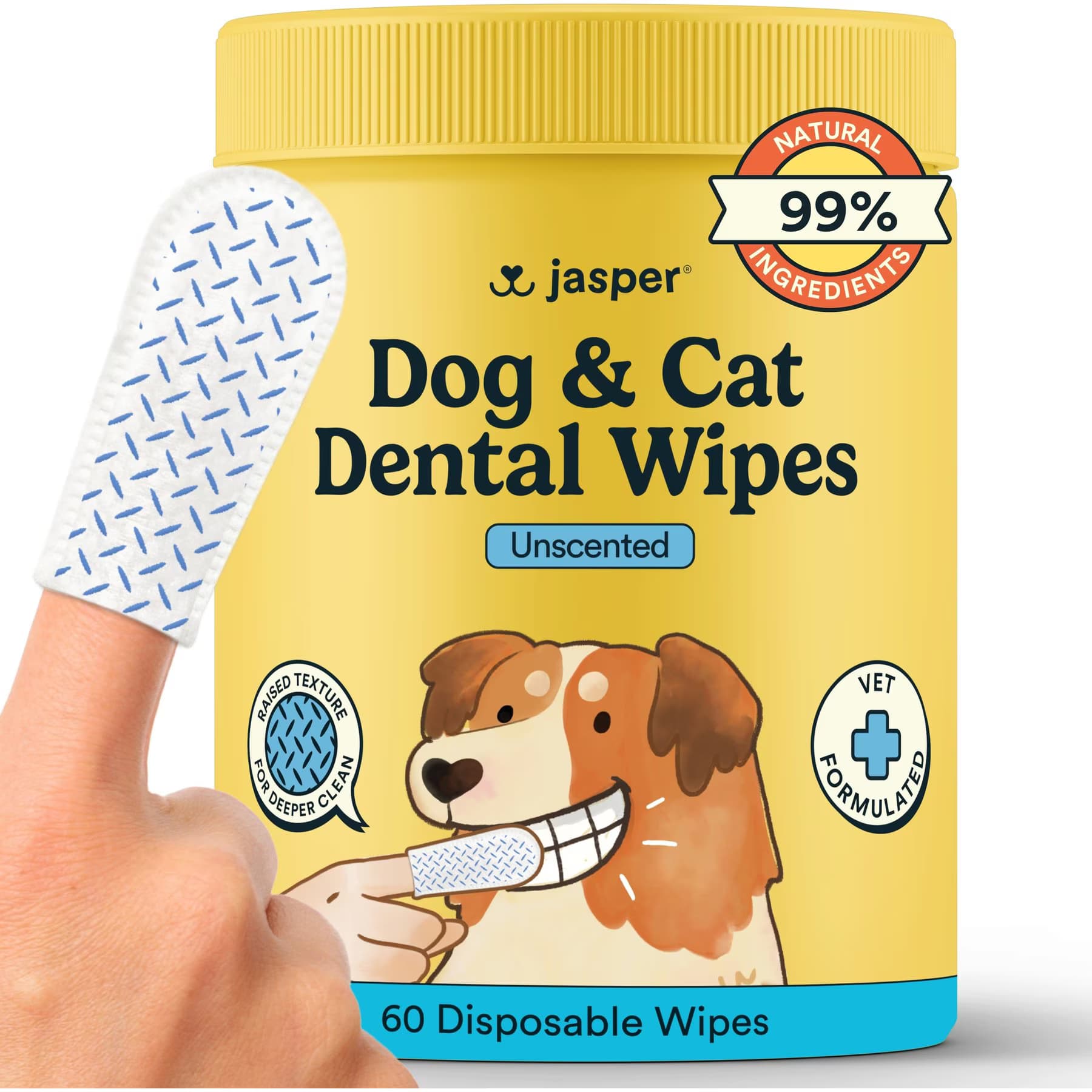 Jasper Jasper Unscented Dog Dental Wipes