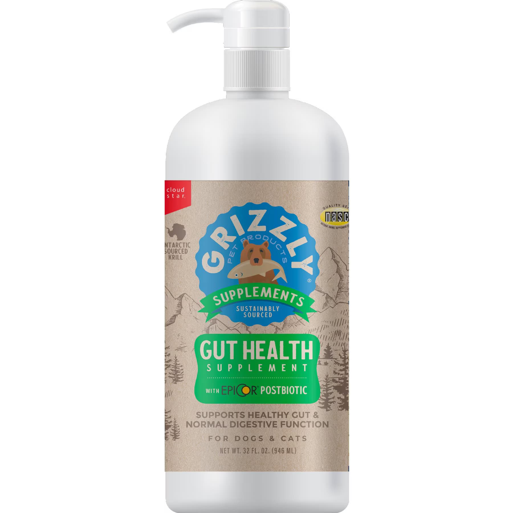 Grizzly Gut Health Liquid Health Supplement for Dogs, 16-fl oz bottle — view 2
