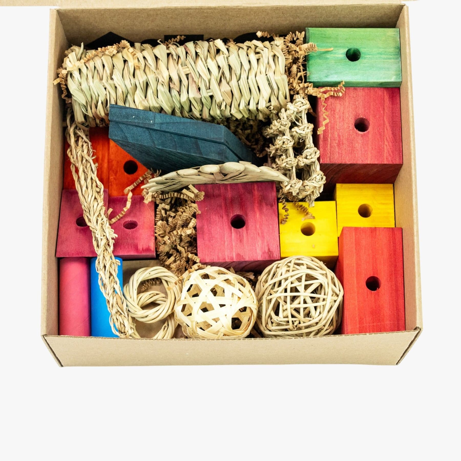 Beaktivity Bird Toy Base Refill Kit, Multicolored Medium Wood, X-Large — view 2