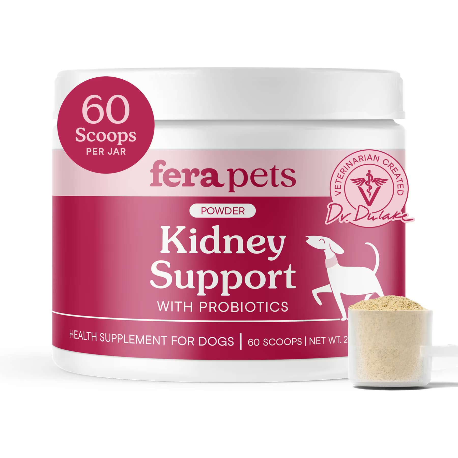 Fera Pets Fera Pets Kidney Support Powdered Supplement for Dogs, 2.1-oz jar