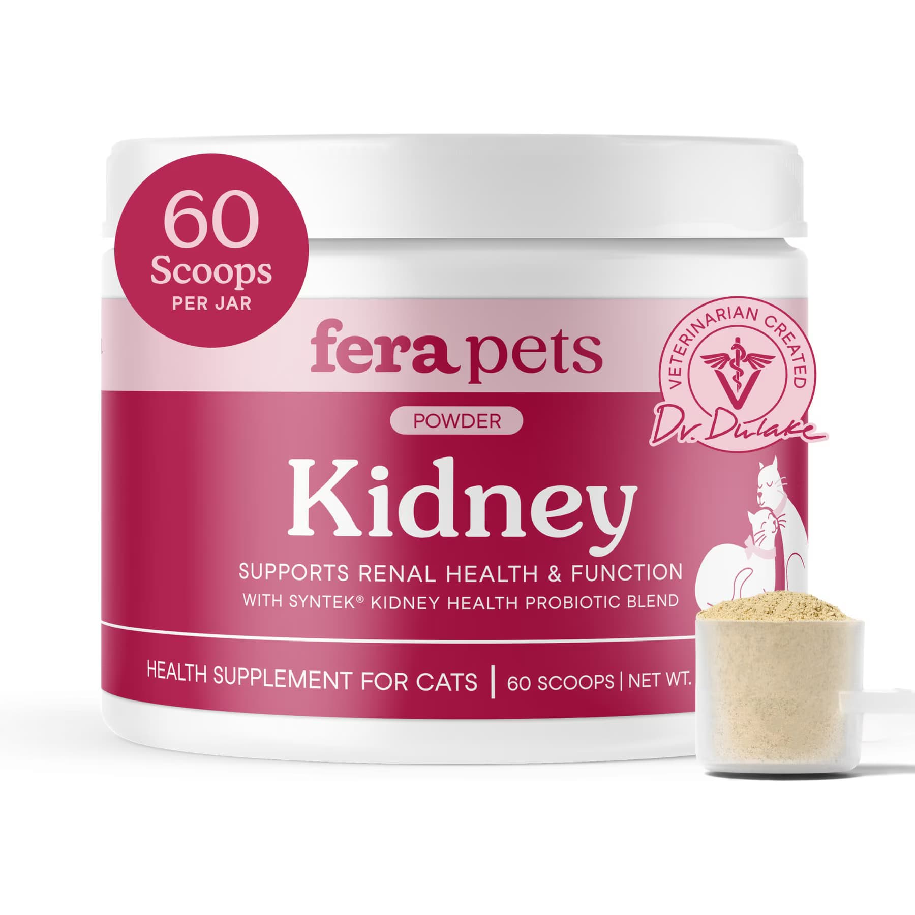 Fera Pets Fera Pets Kidney Support Powdered Supplement for Cats, 2.1-oz jar