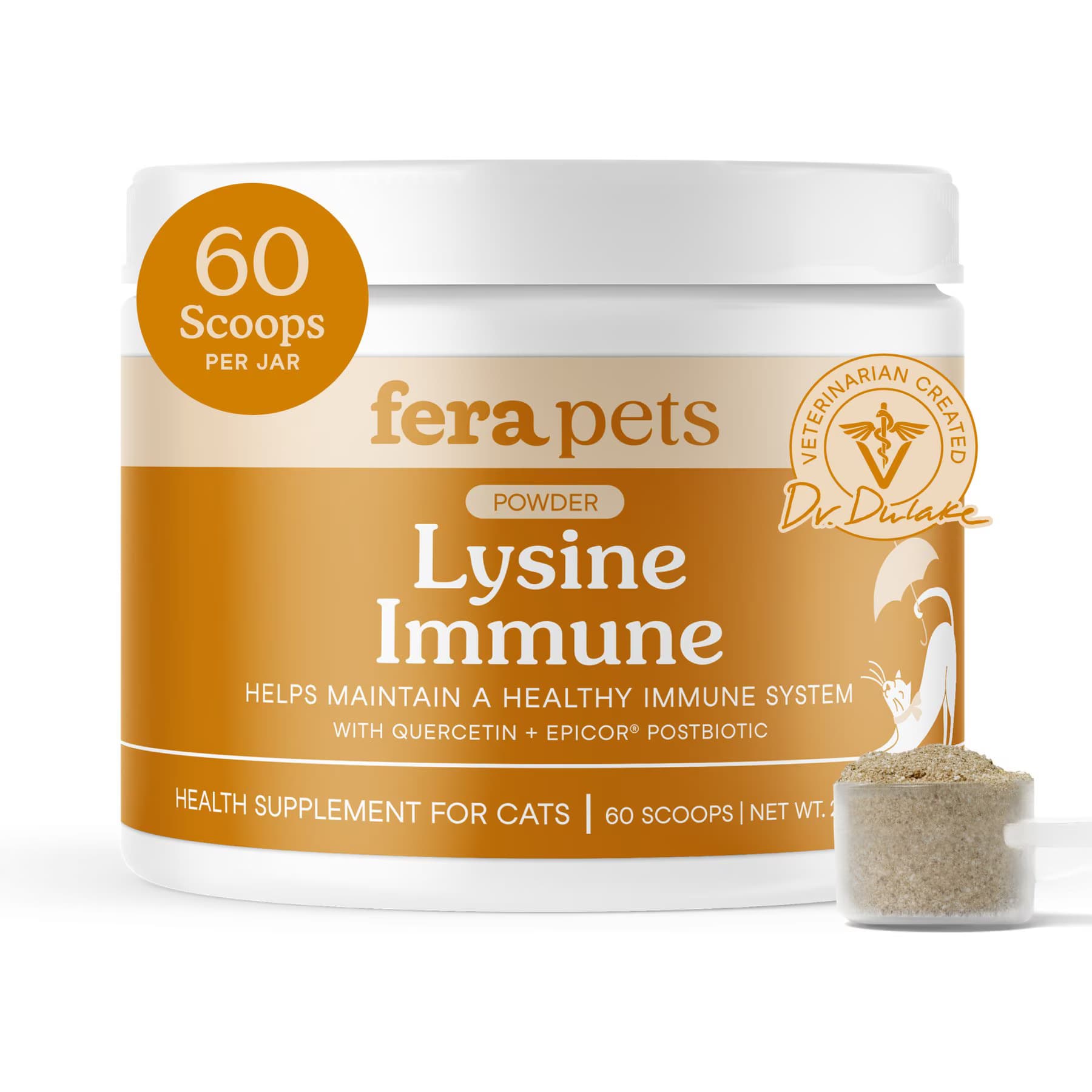 Fera Pets Fera Pets Lysine Immune Powdered Supplement for Cats, 2.1-oz jar