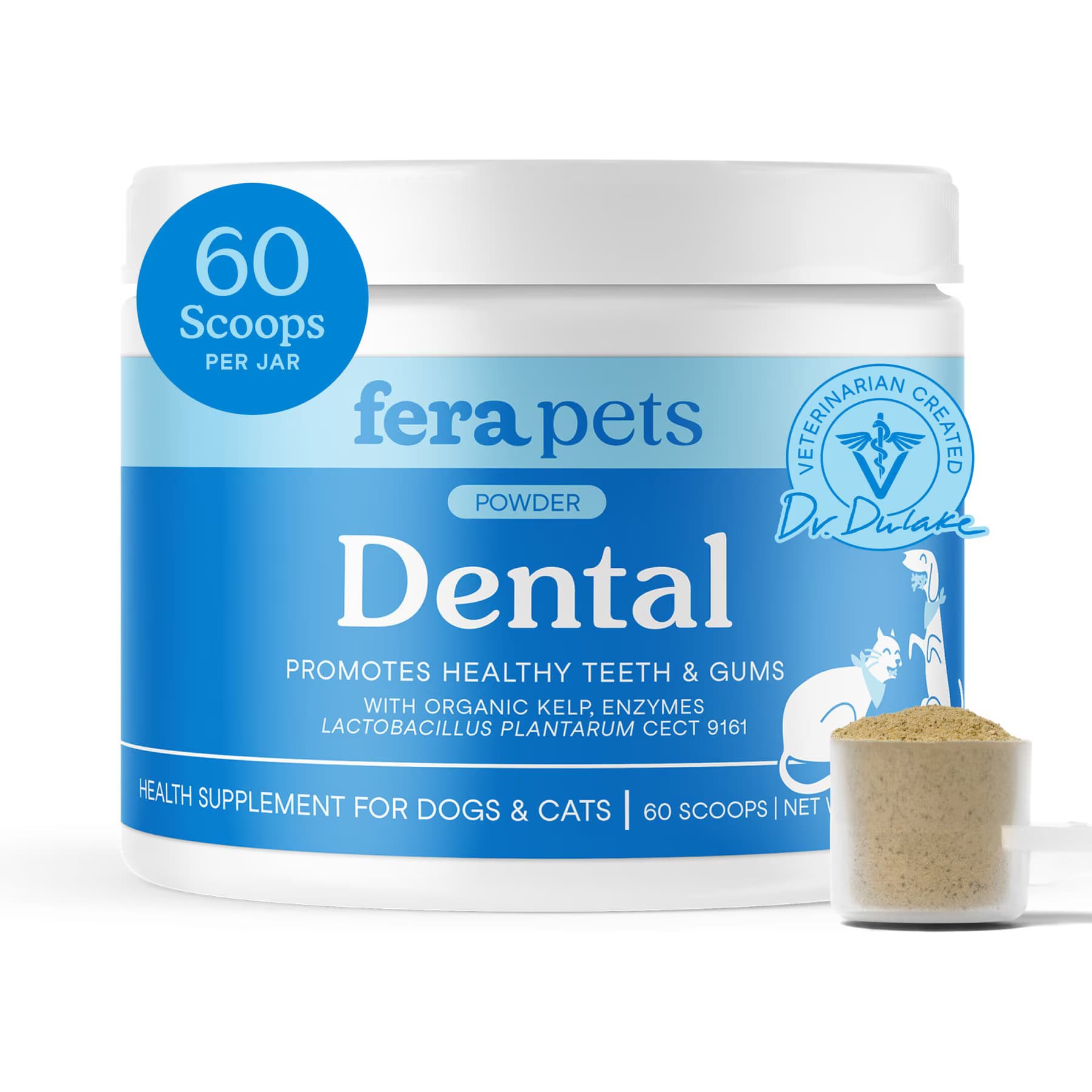 Fera Pets Fera Pets Dental Support Powder Supplement for Dogs & Cats, 2.1-oz jar