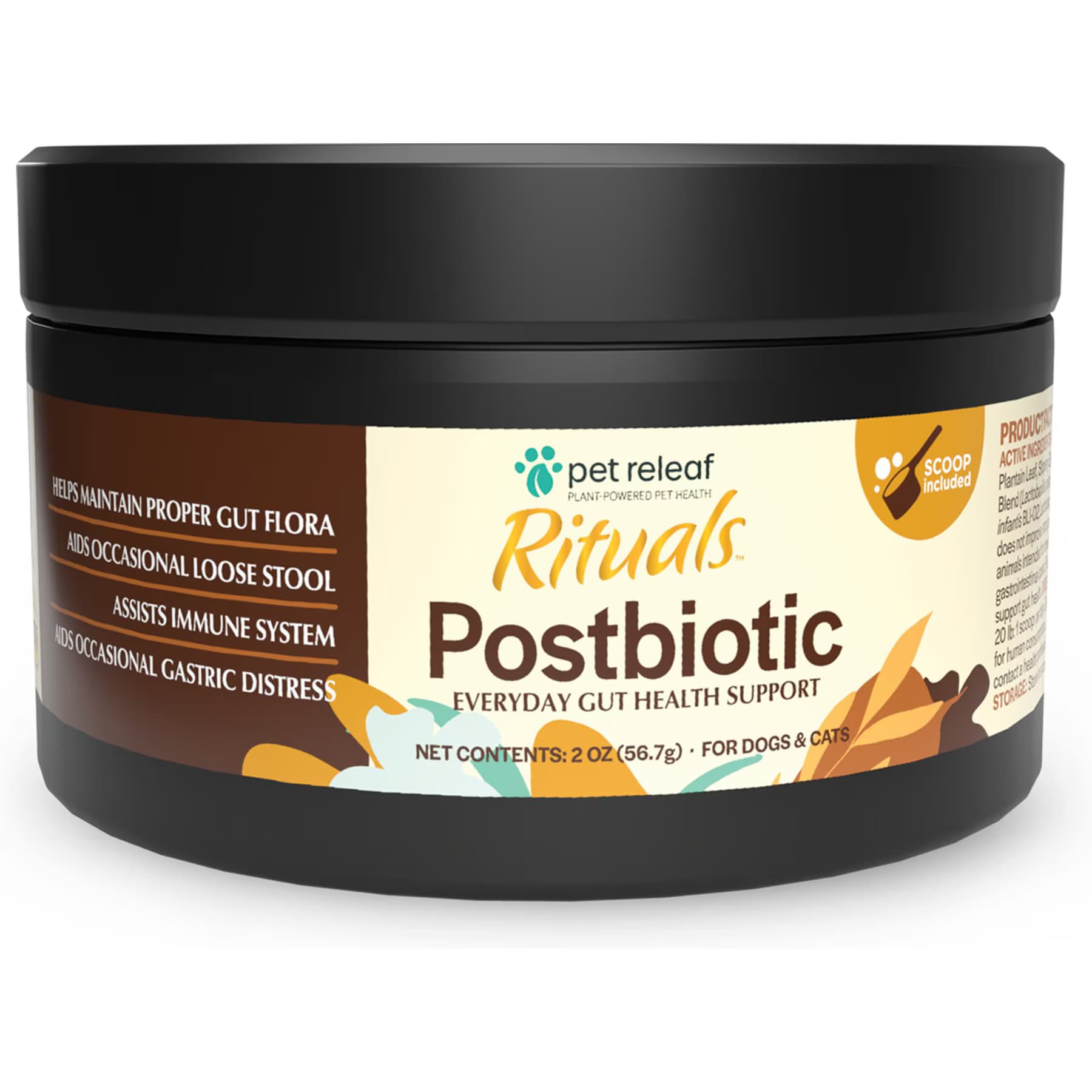Pet Releaf Rituals Pet Releaf Rituals Postbiotic Gut Health Powder Digestive Aid Supplement for Dogs & Cats, 2-oz jar