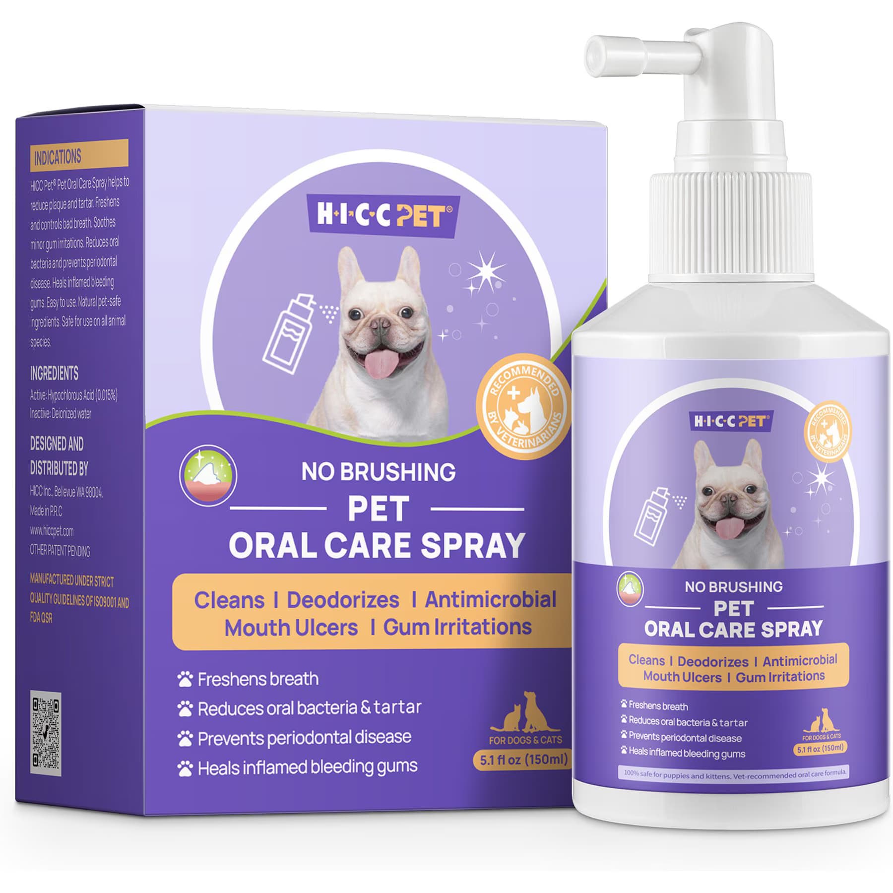 HICC PET HICC PET Oral Care Cat & Dog Dental Spray, 5.1-fl oz bottle