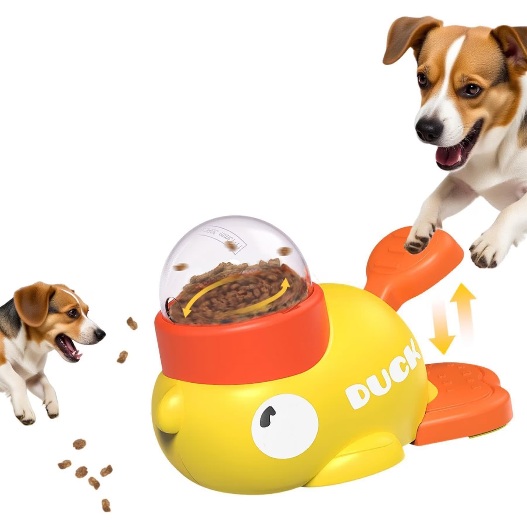 Shele Shele Duck Shaped Dog & Cat Treat Dispenser Toy, Yellow