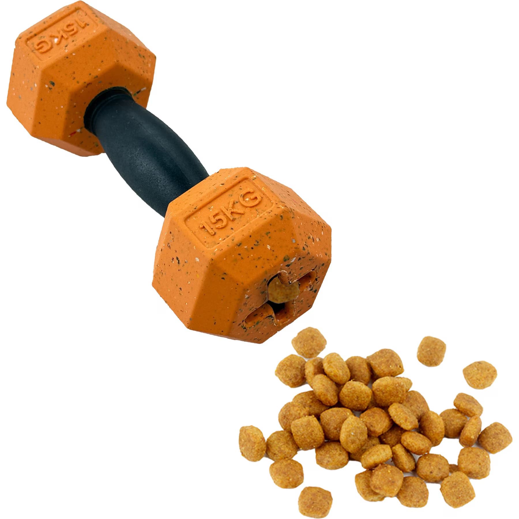 Arlee Home & Pet Arlee Home & Pet Max Fusion Nike Grind Dumbbell Treat Dispensing Dog Toy, Orange, Small