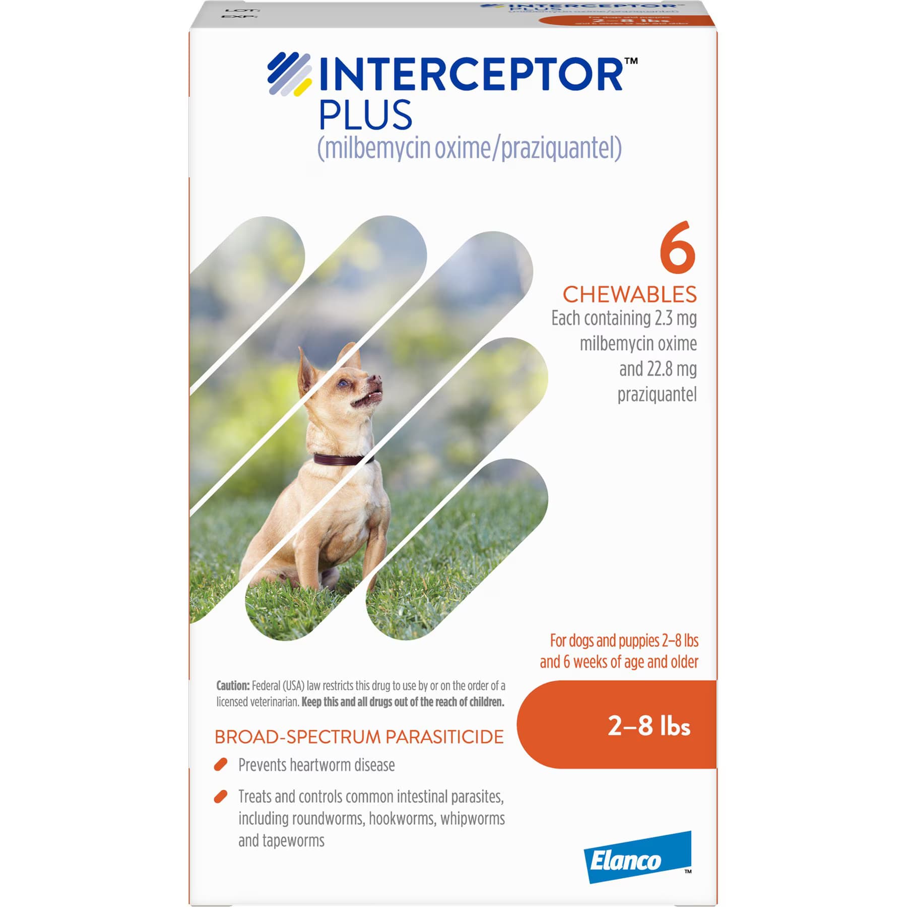 Interceptor Plus Interceptor Plus Chew for Dogs, 2-8 lbs, (Orange Box), 12 Chews (12-mos. supply)