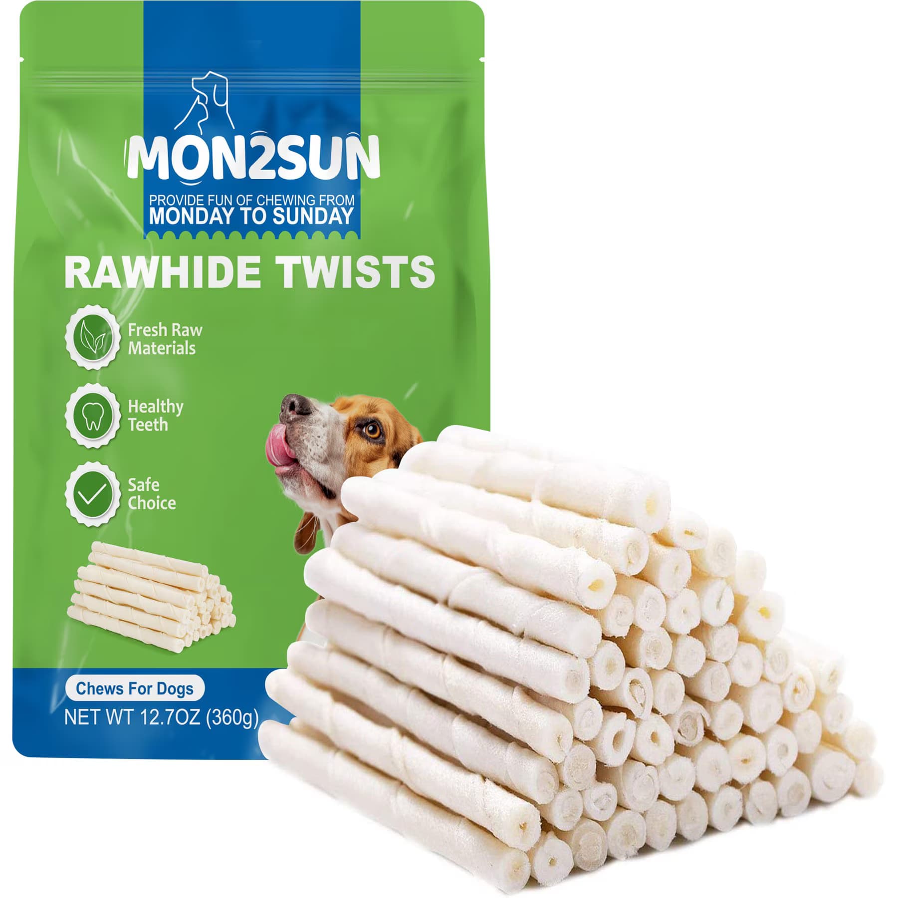 MON2SUN Rawhide Twist Sticks Natural Flavor 5-inch Dog Chew Treats — view 2