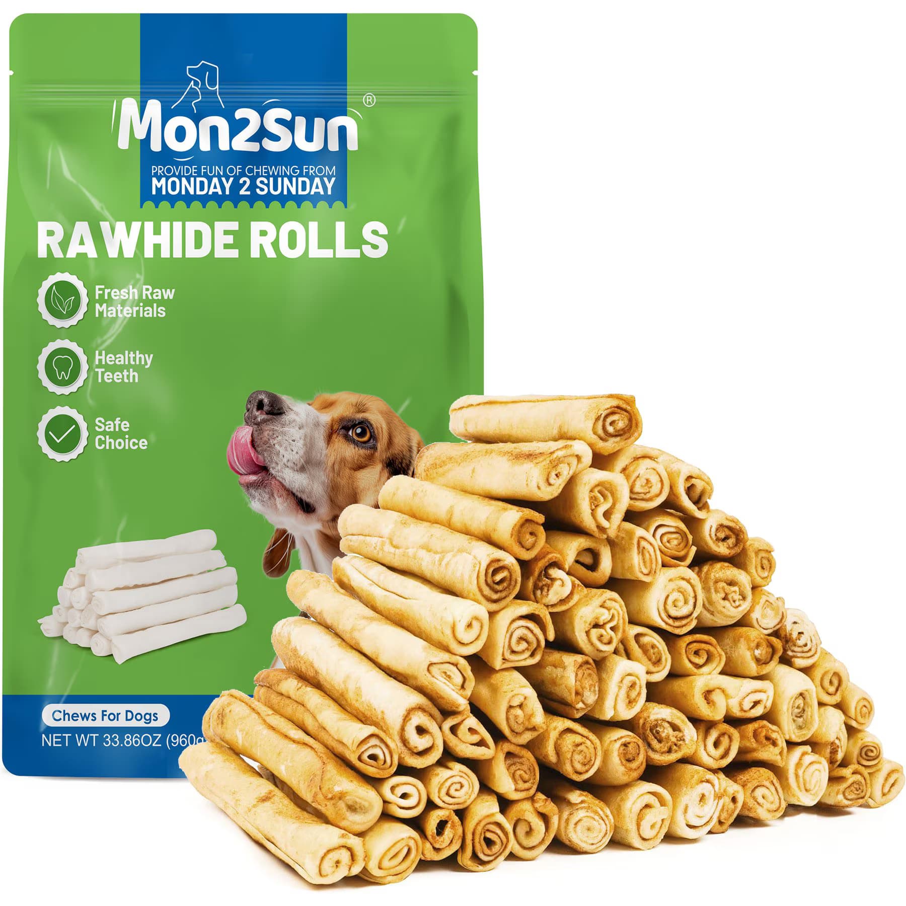 MON2SUN Rawhide Rolls Chicken Flavor Dog Chew Treats — view 3