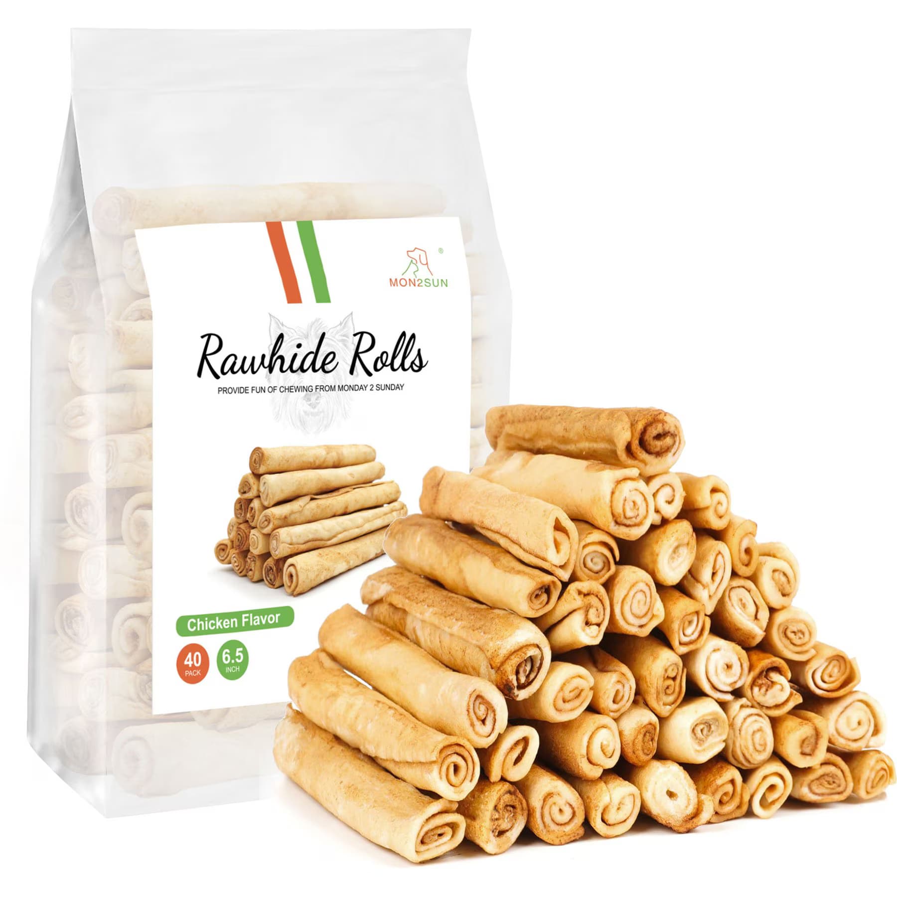 MON2SUN MON2SUN Rawhide Rolls Chicken Flavor Dog Chew Treats