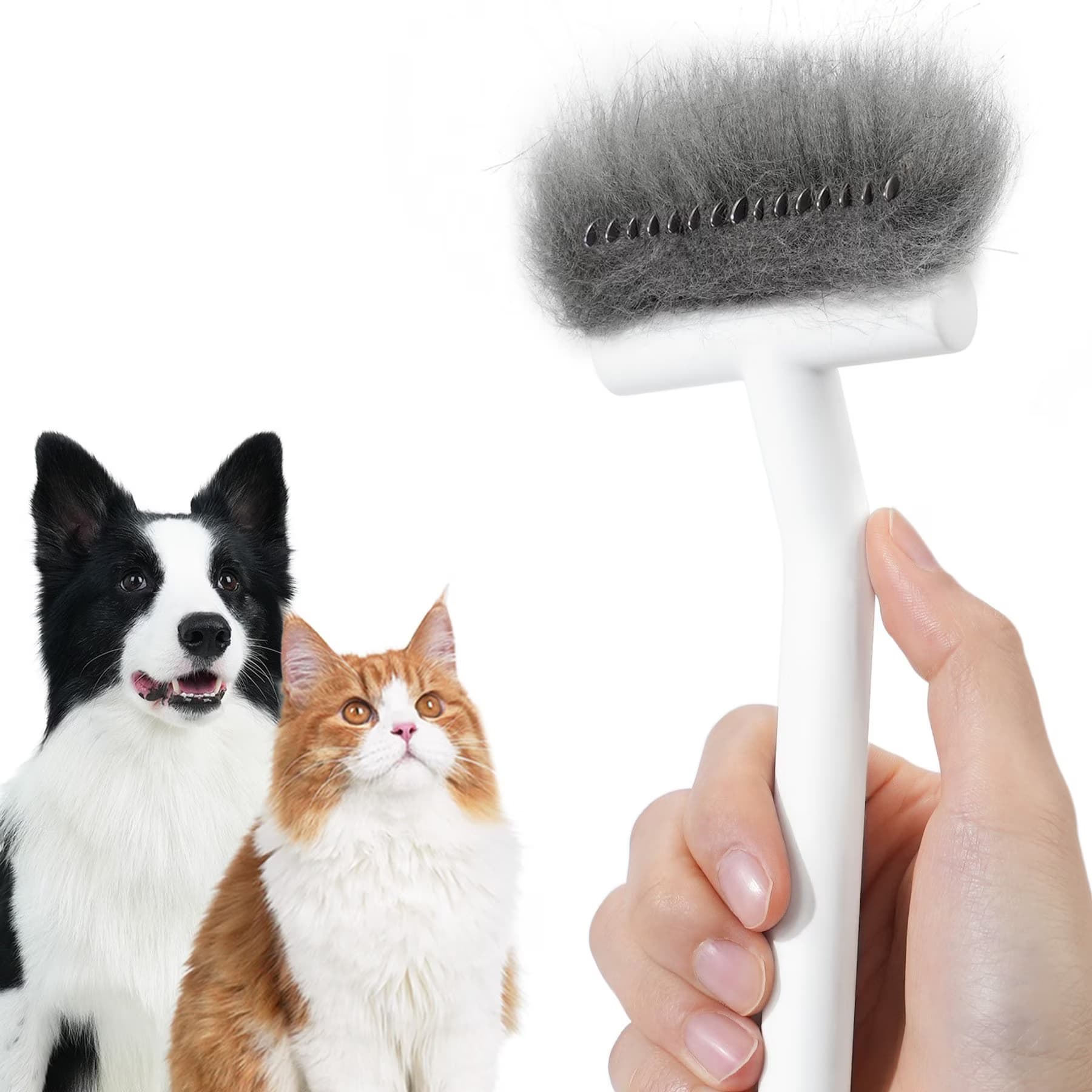 aumuca aumuca Dog & Cat Deshedding & Dematting Undercoat Rake, White