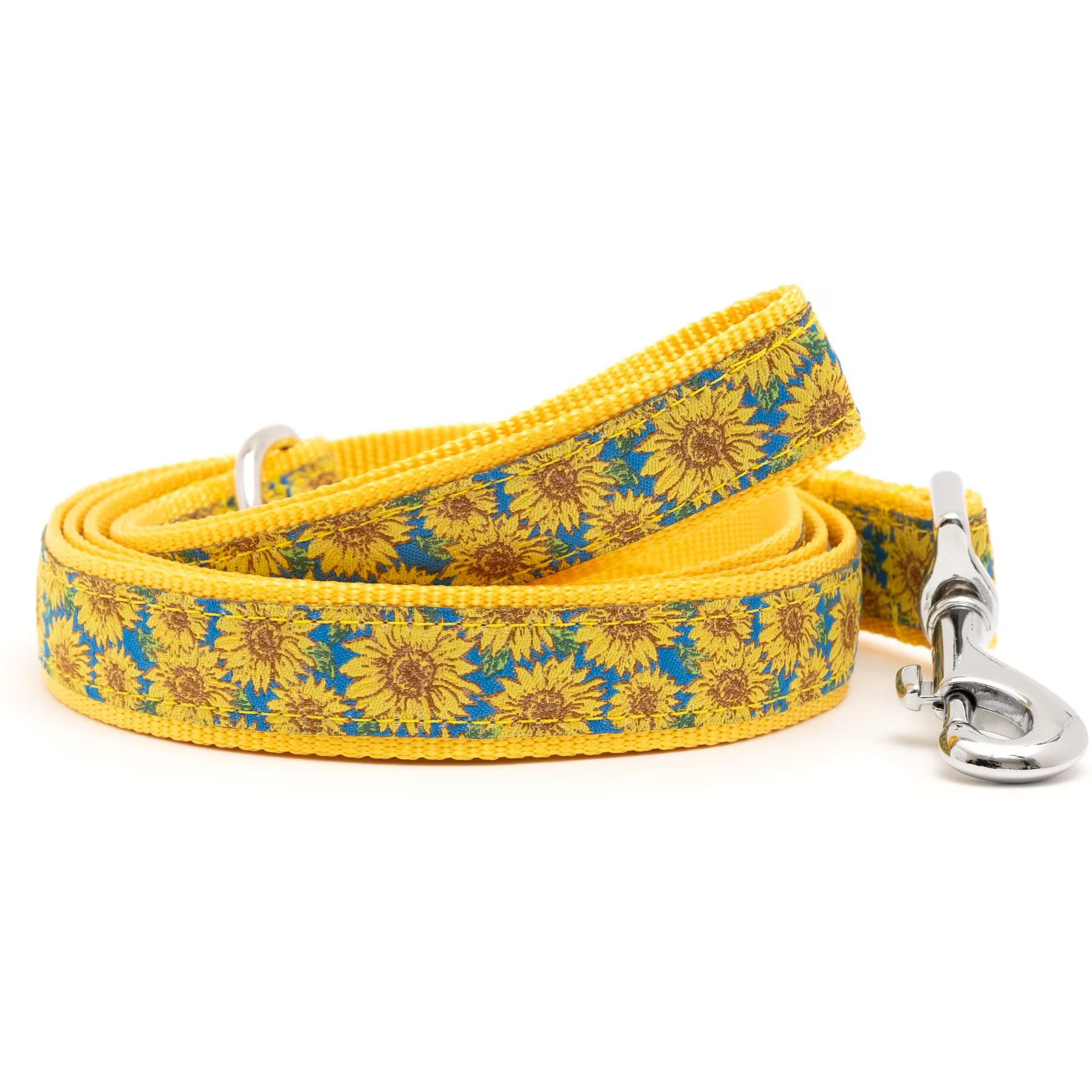 The Worthy Dog The Worthy Dog Sunflowers Dog Leash, Blue, Small: 5-ft long, 5/8-in wide
