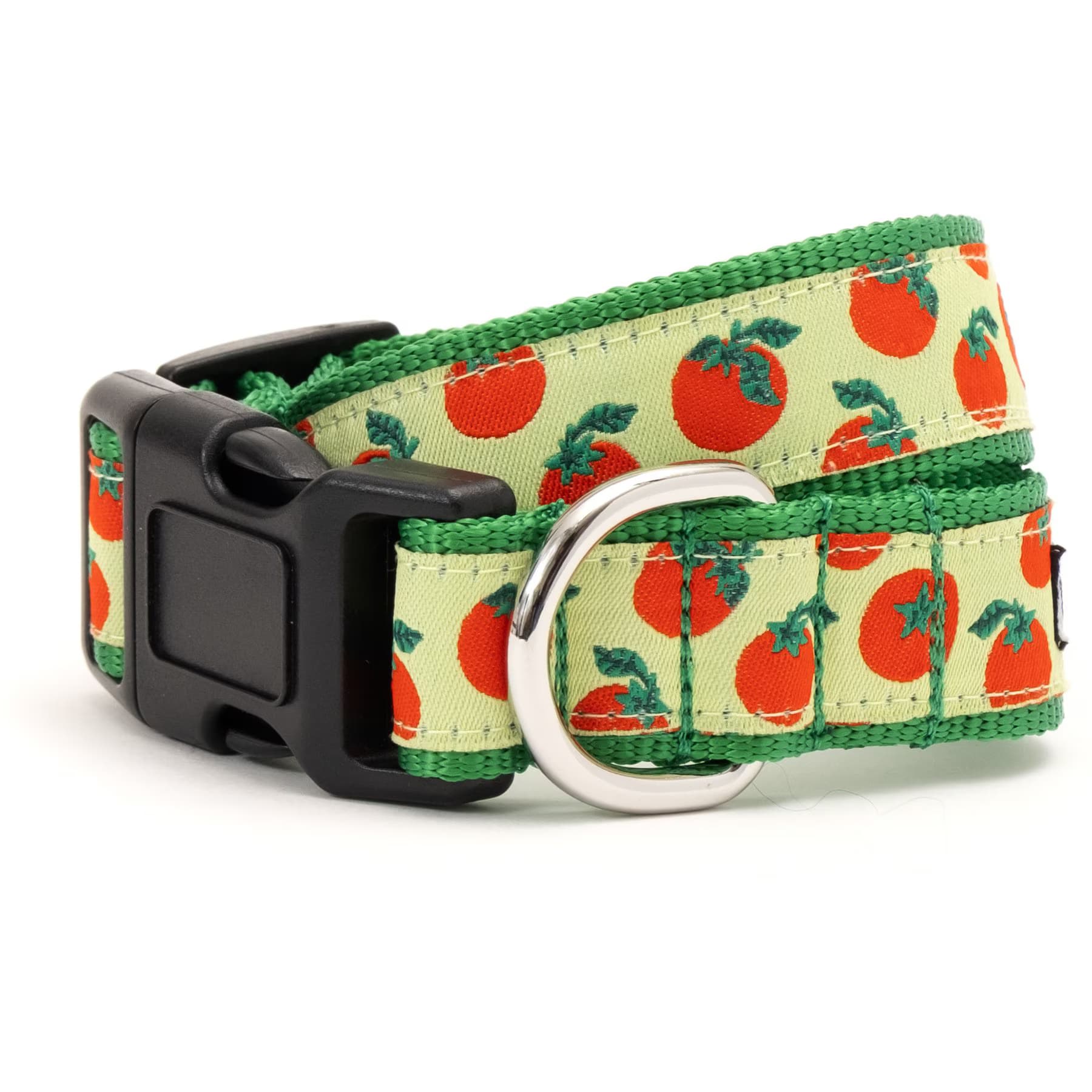 The Worthy Dog The Worthy Dog Tomatoes Dog Collar, Green, X-Small: 5 to 11-in neck, 1/2-in wide