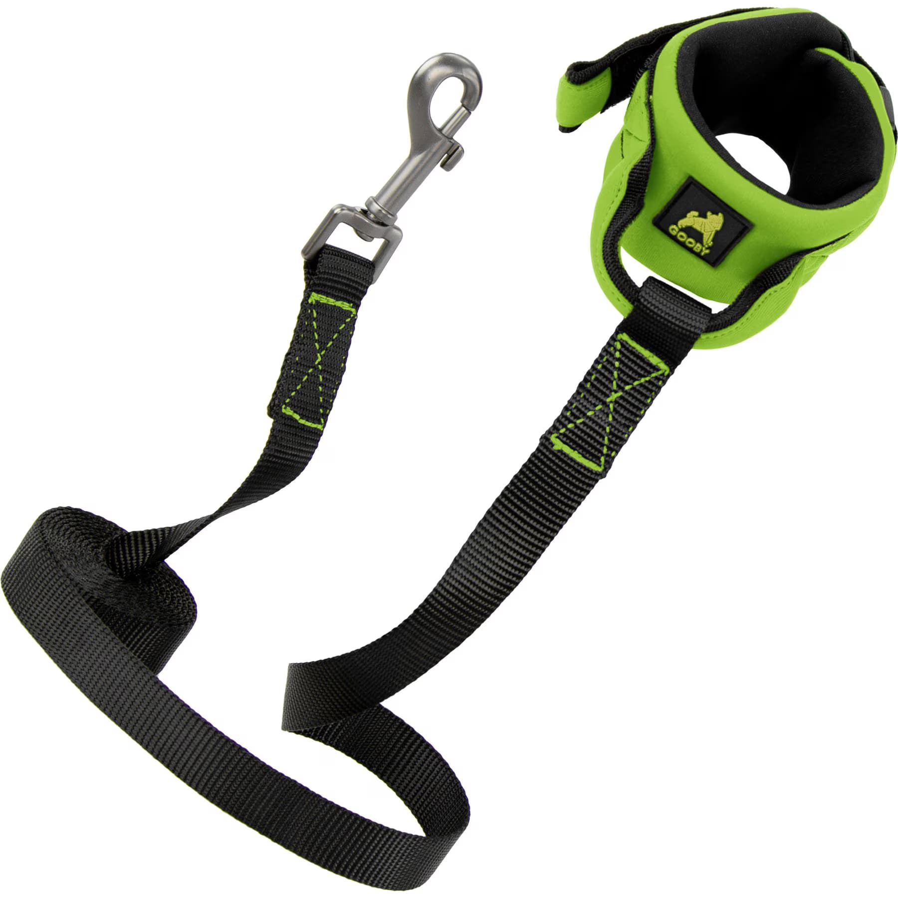 Gooby Gooby Neoprene Wrist Band Dog Leash, Lime, 6-ft long, 3/4-in wide