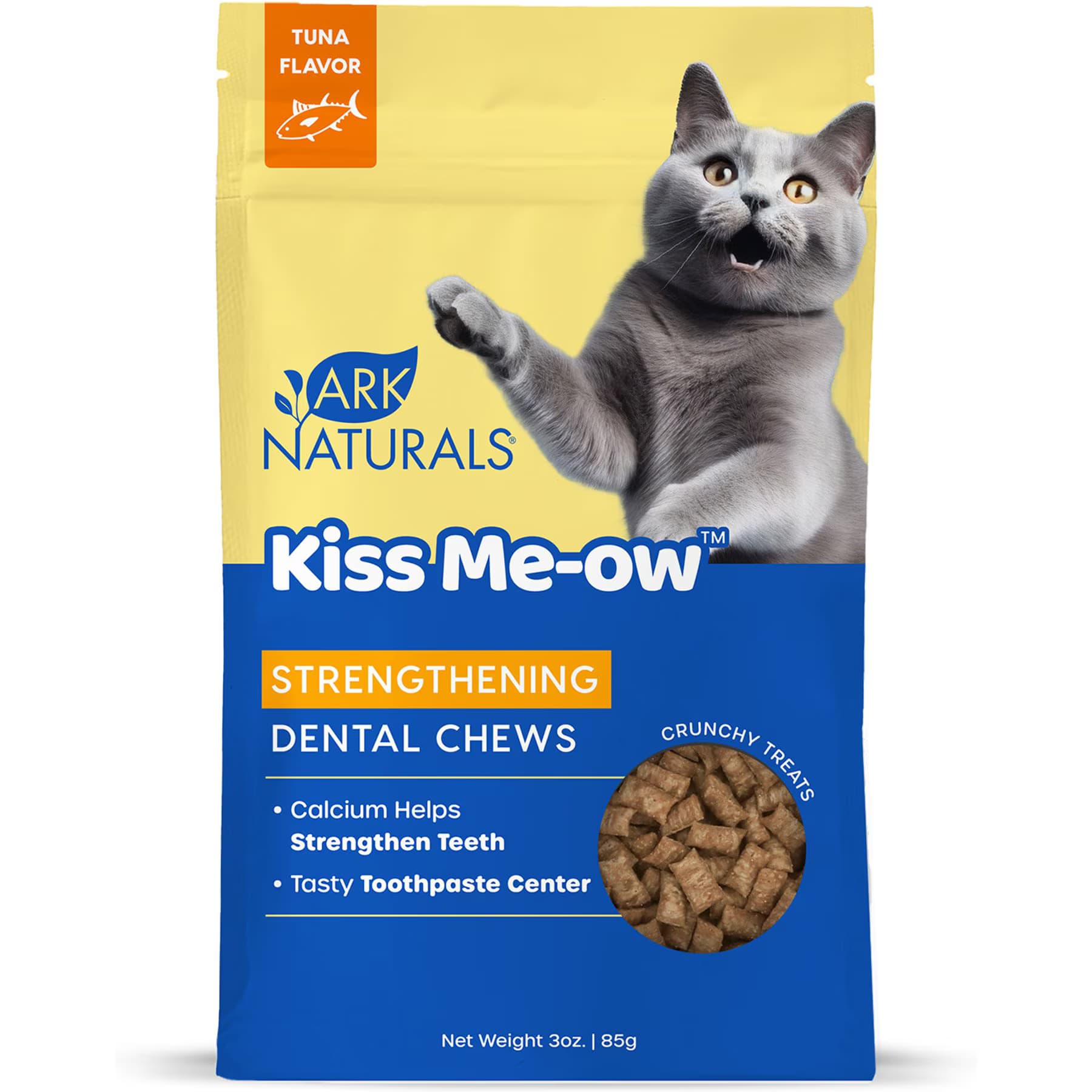 Ark Naturals Ark Naturals Kiss Me-Ow Strengthening Tuna Dental Chews Crunchy Cat Treats