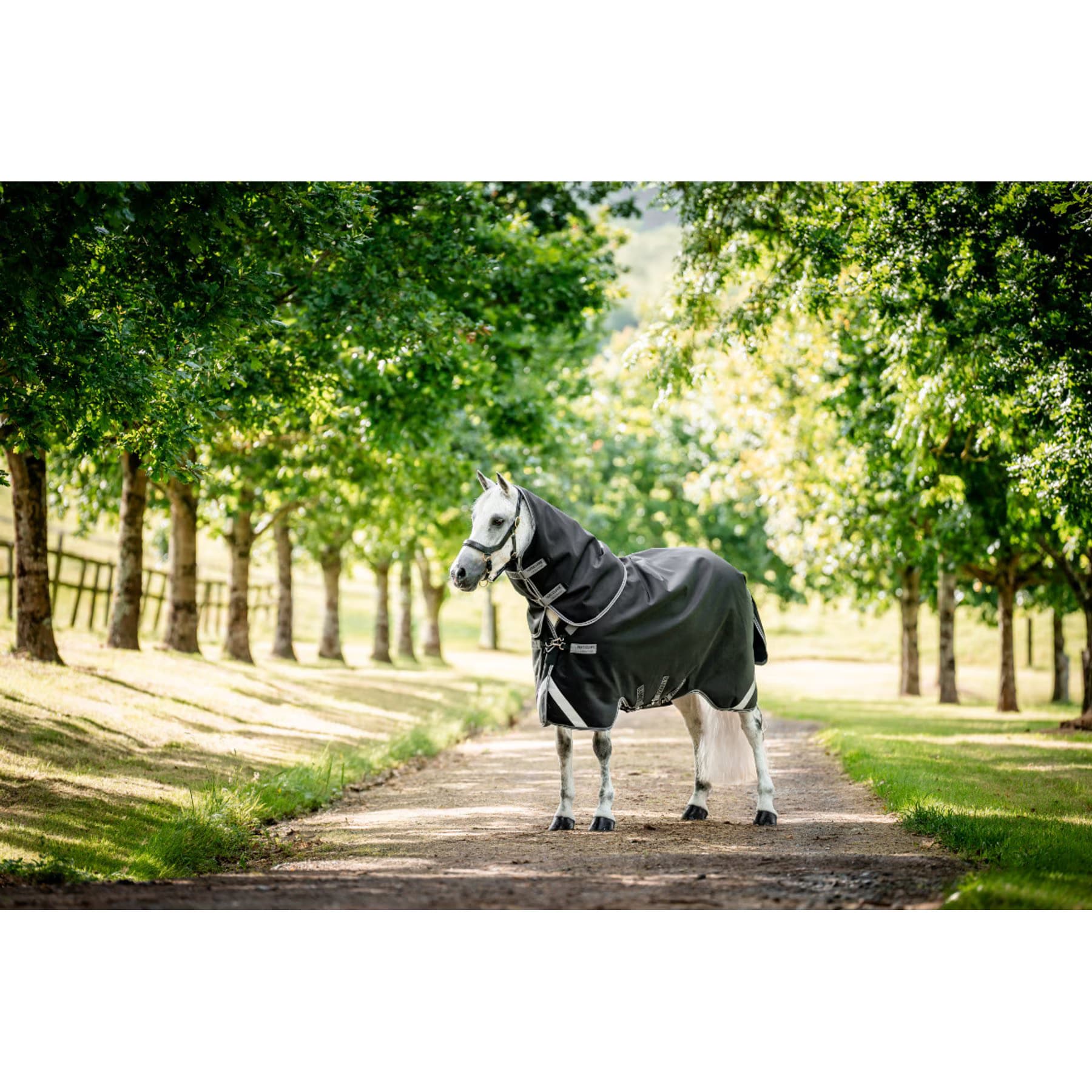 Horseware Ireland Horseware Ireland Rambo 1680D Plus 450g Vari-Layer Horse Turnout, Black / Thunderstorm Grey / Silver, 87 inches