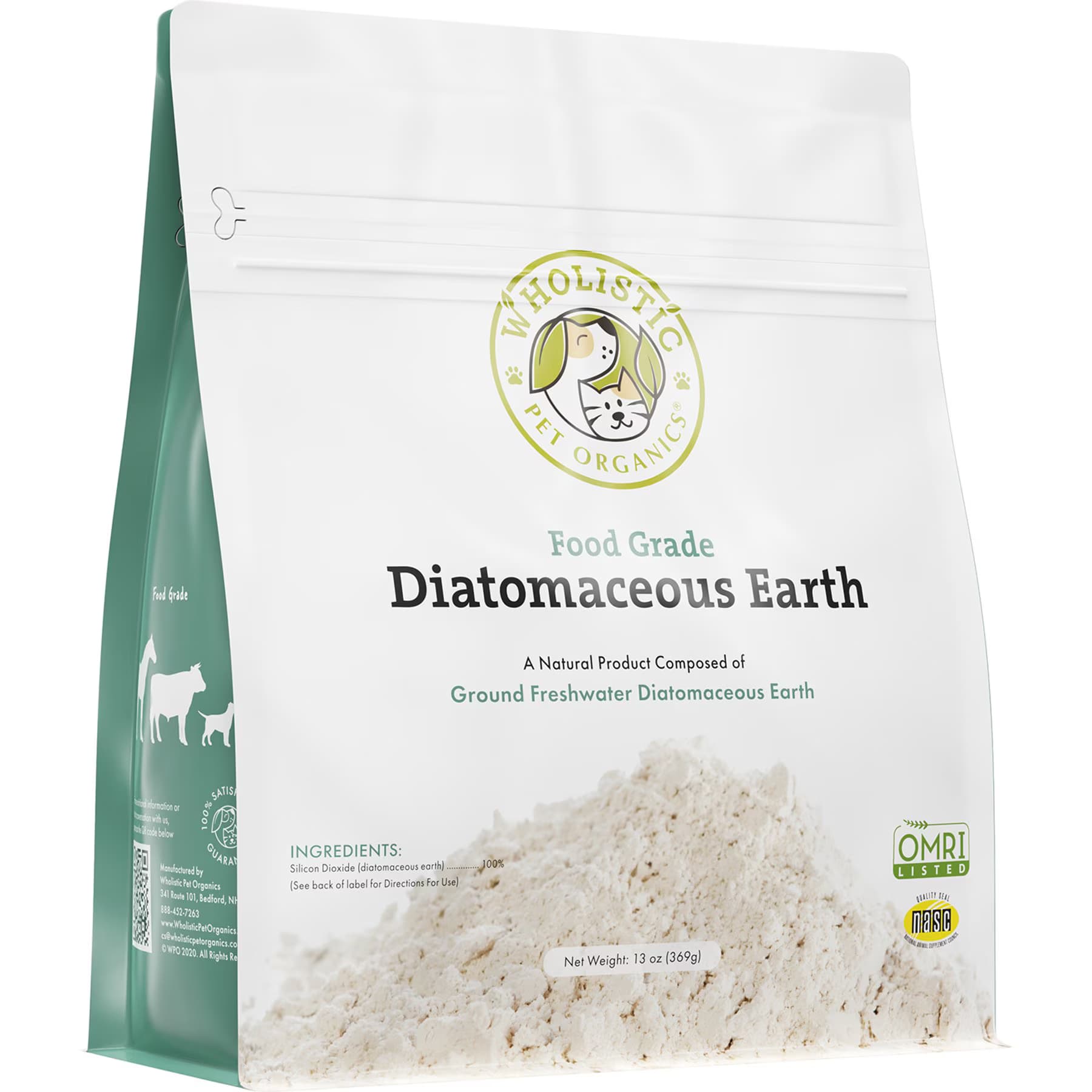 Wholistic Pet Organics Wholistic Pet Organics Diatomaceous Earth Powder Supplement for Dogs, 13-oz jar