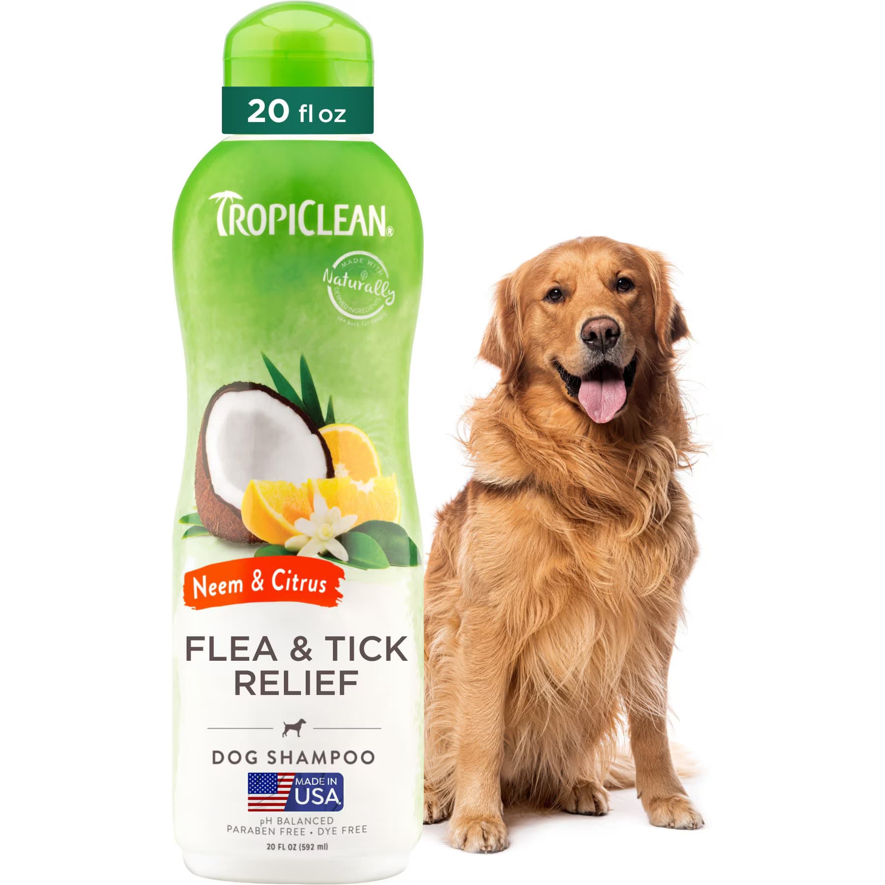 TropiClean TropiClean Fast Itch Relief from Flea Bites Neem & Citrus Dog Shampoo, 20-fl oz bottle