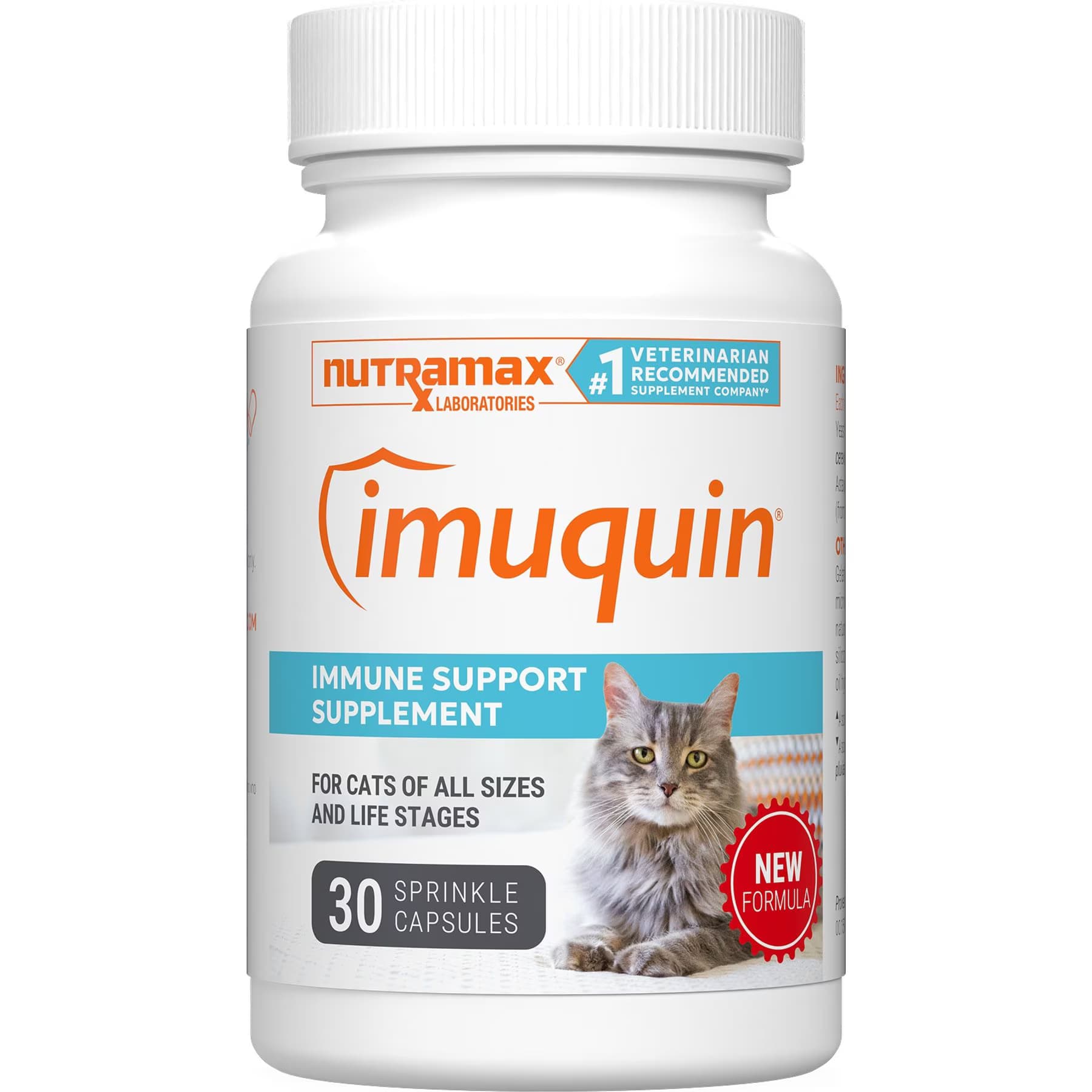 Nutramax Nutramax Imuquin with Beta Glucans, Marine Lipids, Vitamins & Minerals Powder Packets Immune Supplement for Cats