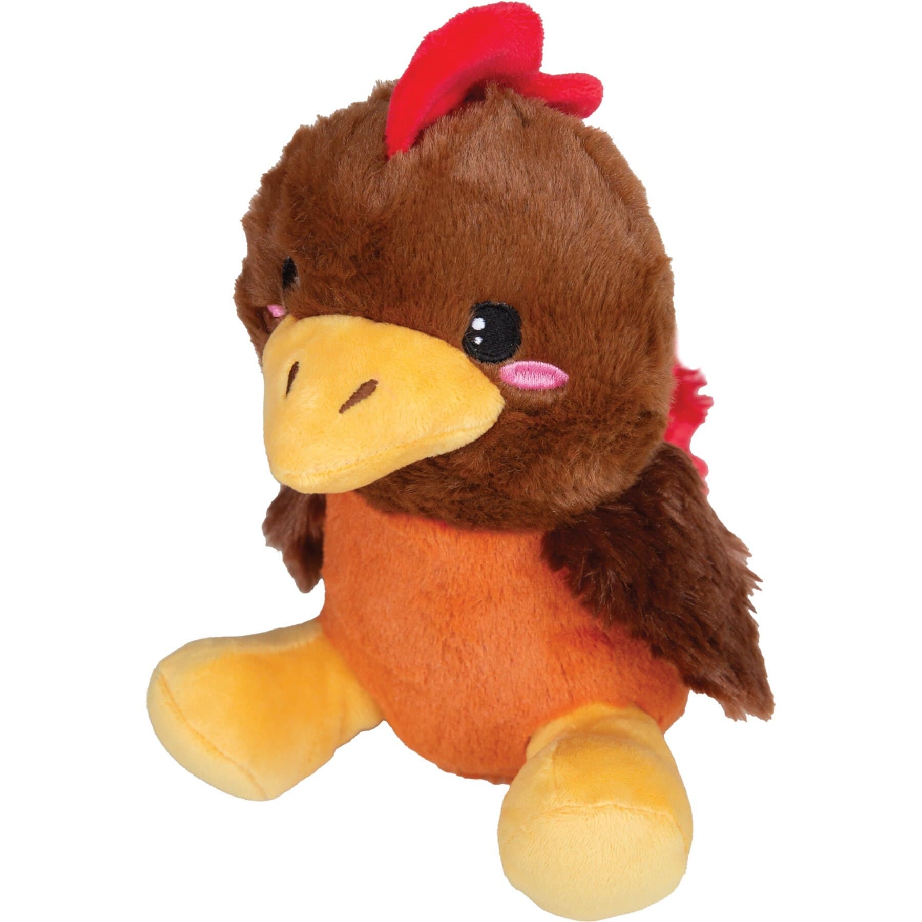 Snugarooz Snugarooz Rusty the Rooster Squeaky Dog Plush Toy, Brown