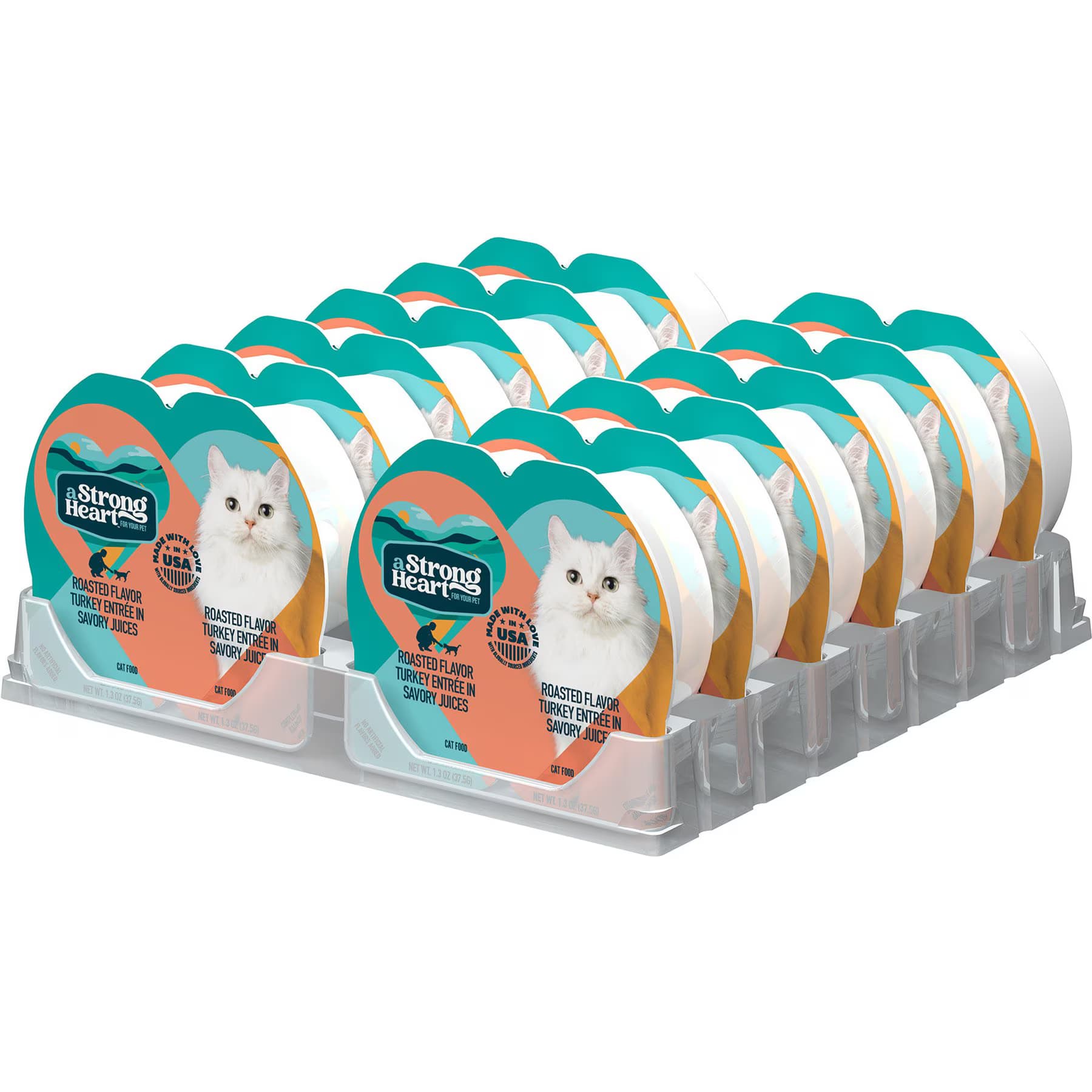 A Strong Heart A Strong Heart Roasted Turkey Entree Wet Cat Food Split Cup, 2.6-oz Split Cups