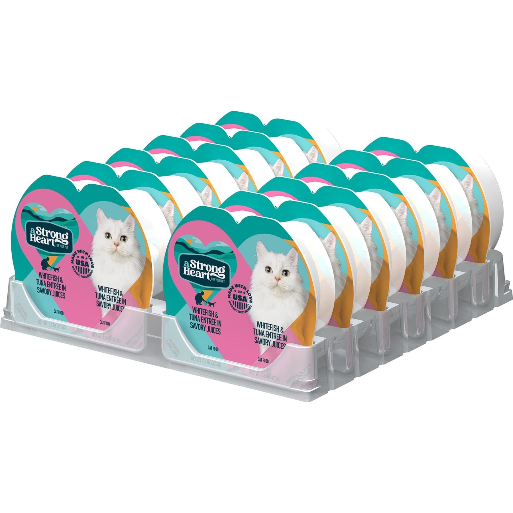 A Strong Heart A Strong Heart Whitefish & Tuna Entree Wet Cat Food Split Cup, 2.6-oz Split Cup