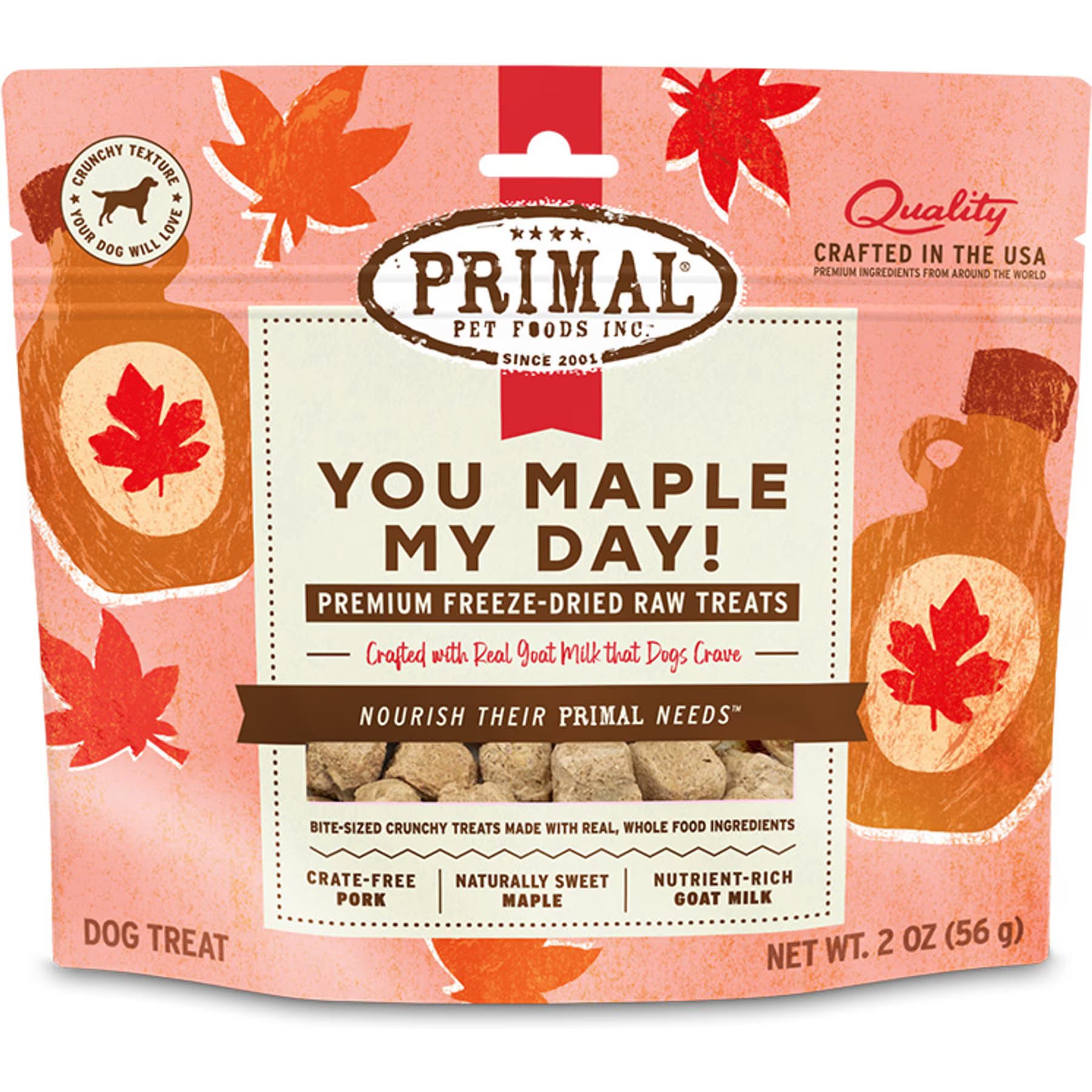 Primal Primal You Maple My Day Pork & Maple with Goat Milk Flavored Crunchy Dog Treats