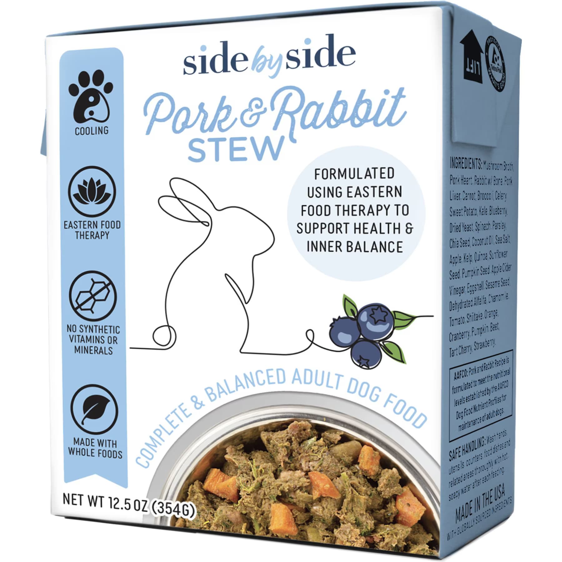Side By Side Side By Side Cooling Complete & Balanced Pork & Rabbit Stew Cooling Pork & Rabbit Stew Wet Dog Food