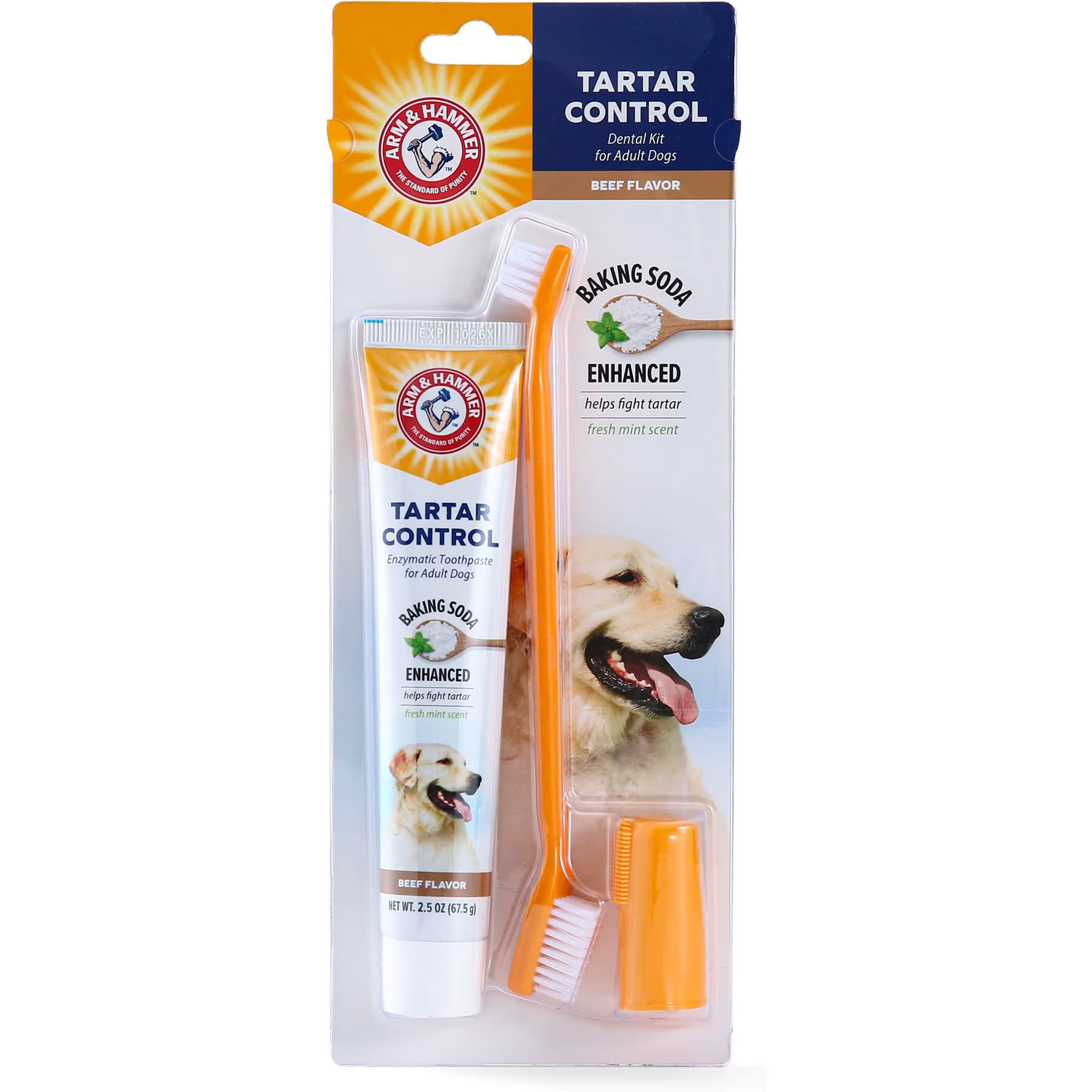 Arm & Hammer Products Arm & Hammer Products Products Tartar Control Beef Flavored Enzymatic Dog Dental Kit