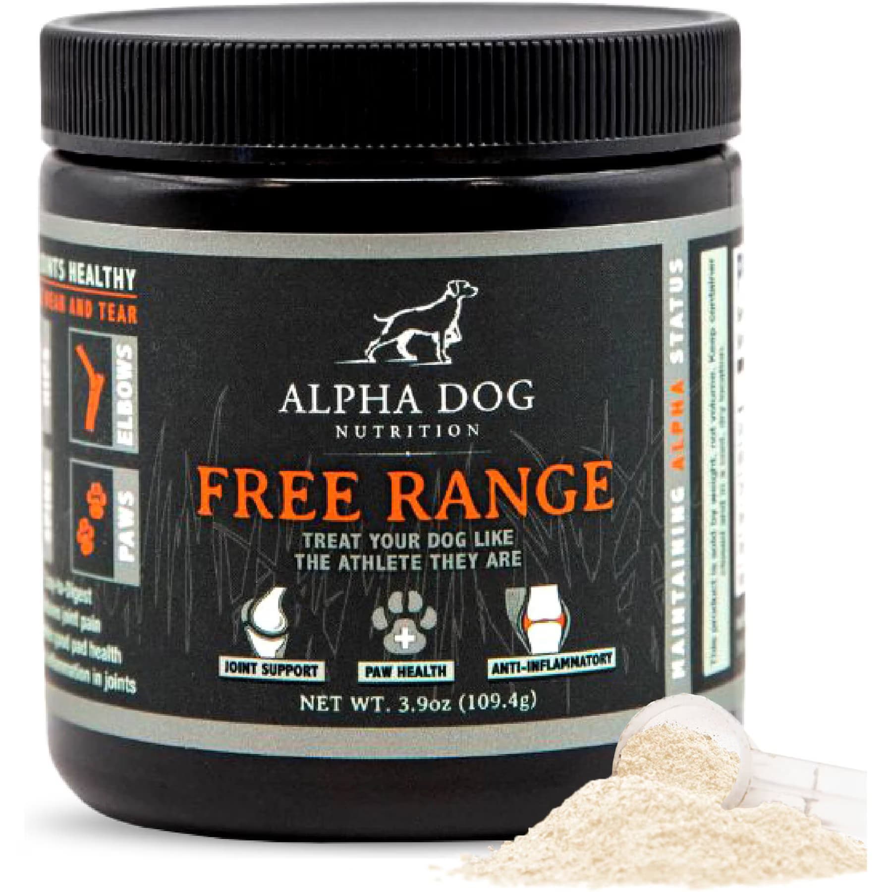 Alpha Dog Nutrition Alpha Dog Nutrition Free Range Joint Health Enhancer Powder Supplement for Dogs, 3.9-oz jar