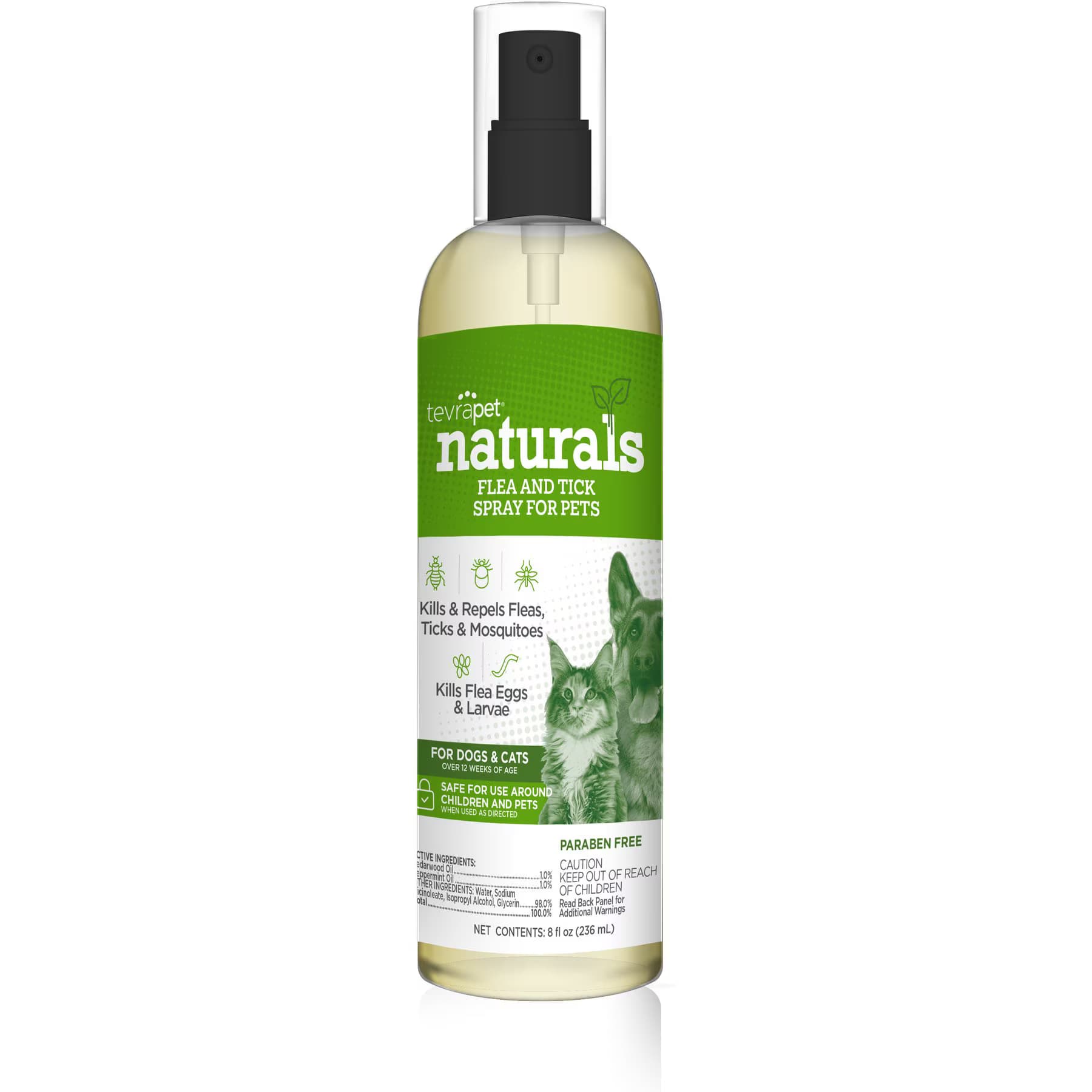 TevraPet TevraPet Naturals Flea & Tick Spray Dog & Cat Spray, 8-fl oz bottle