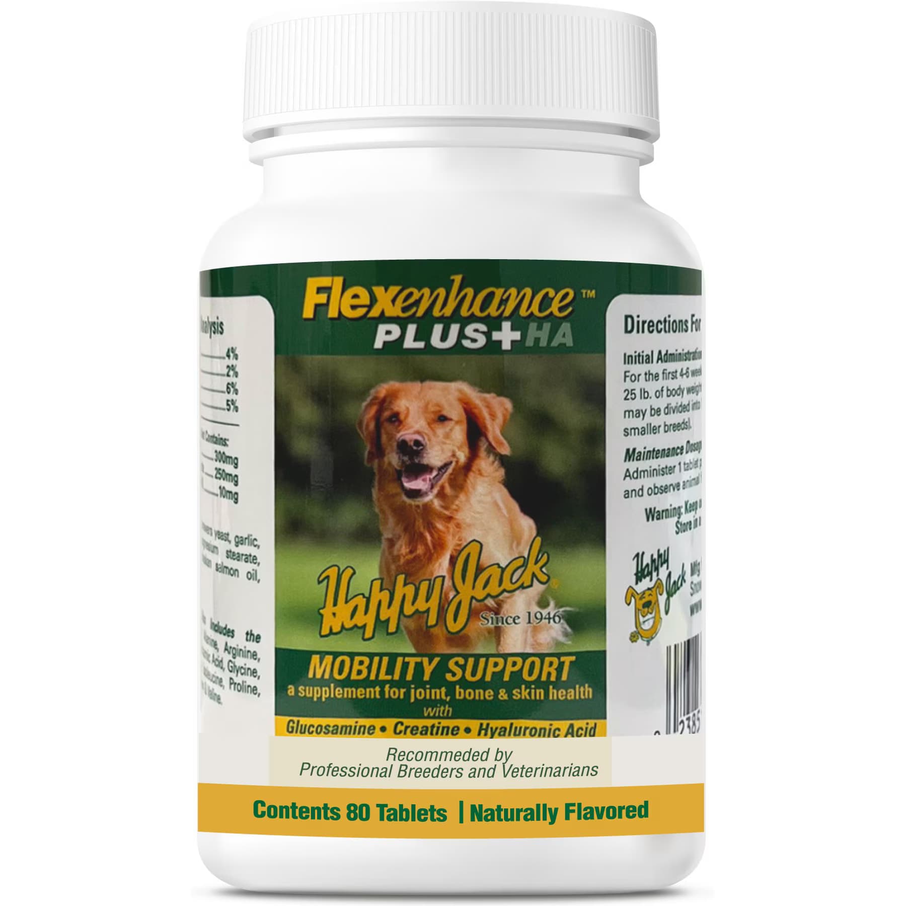 Happy Jack Happy Jack Flexenhance Hip & Joint Supplement with Glucosamine & Green Lipped Mussel for Dogs