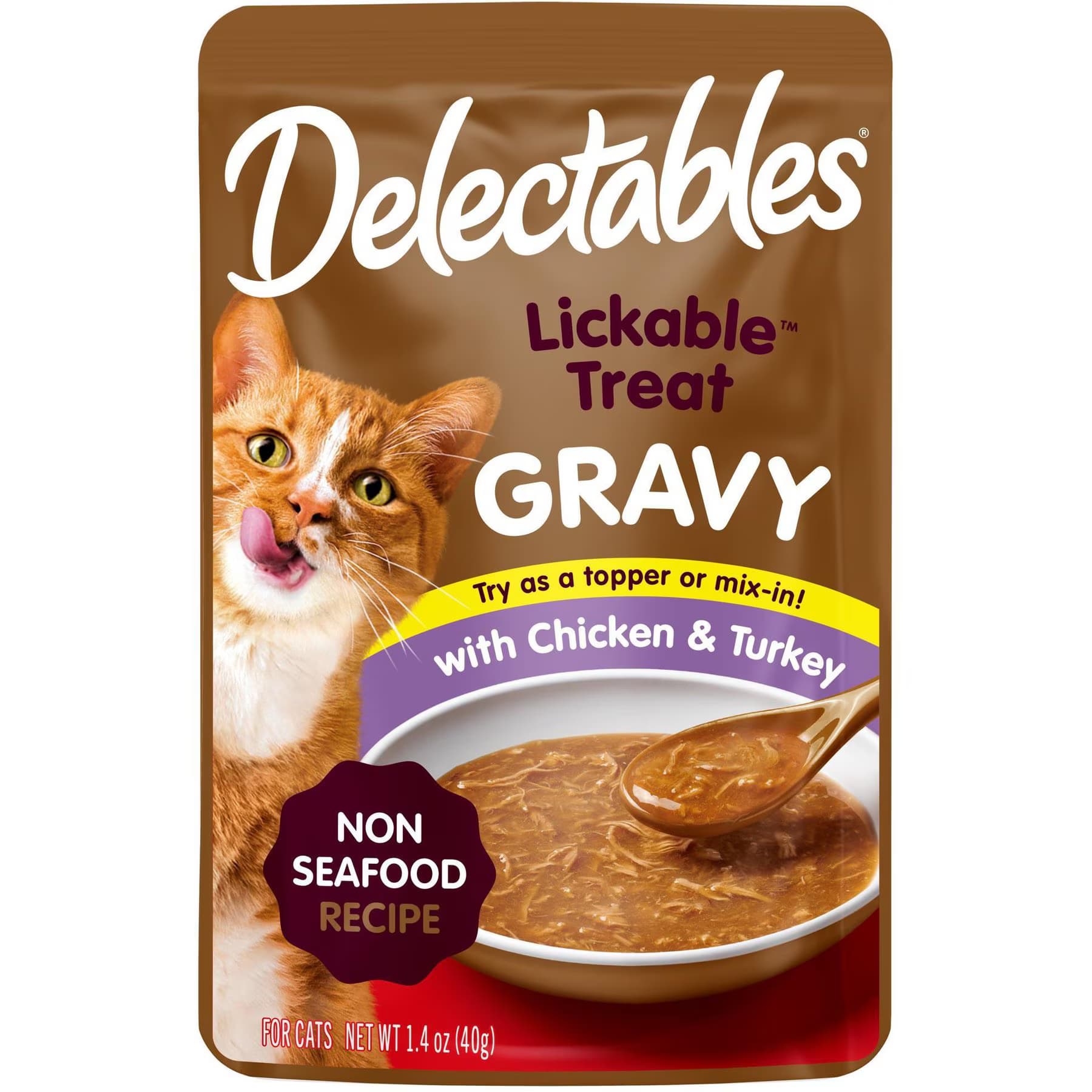 Delectables Delectables Lickable Treat Gravy Non Seafood Chicken & Turkey Lickable Cat Treats