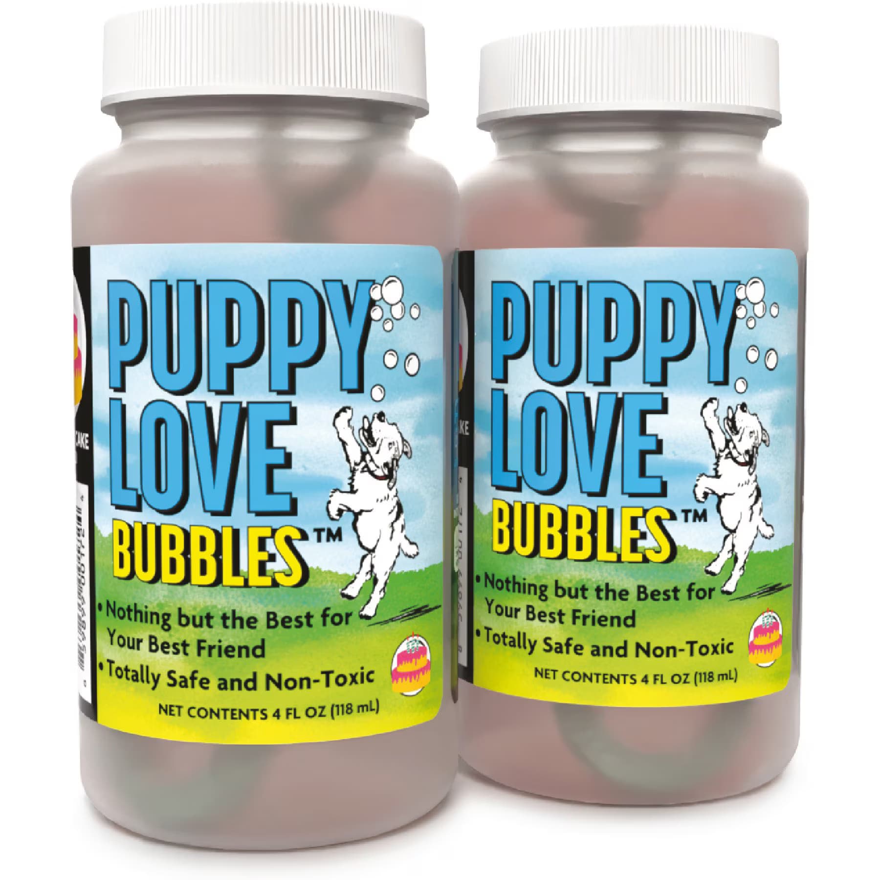 Atomic Bubbles Atomic Bubbles Puppy Love Birthday Cake Scented Bubbles Chasers Dog Toy, 4-fl oz bottle