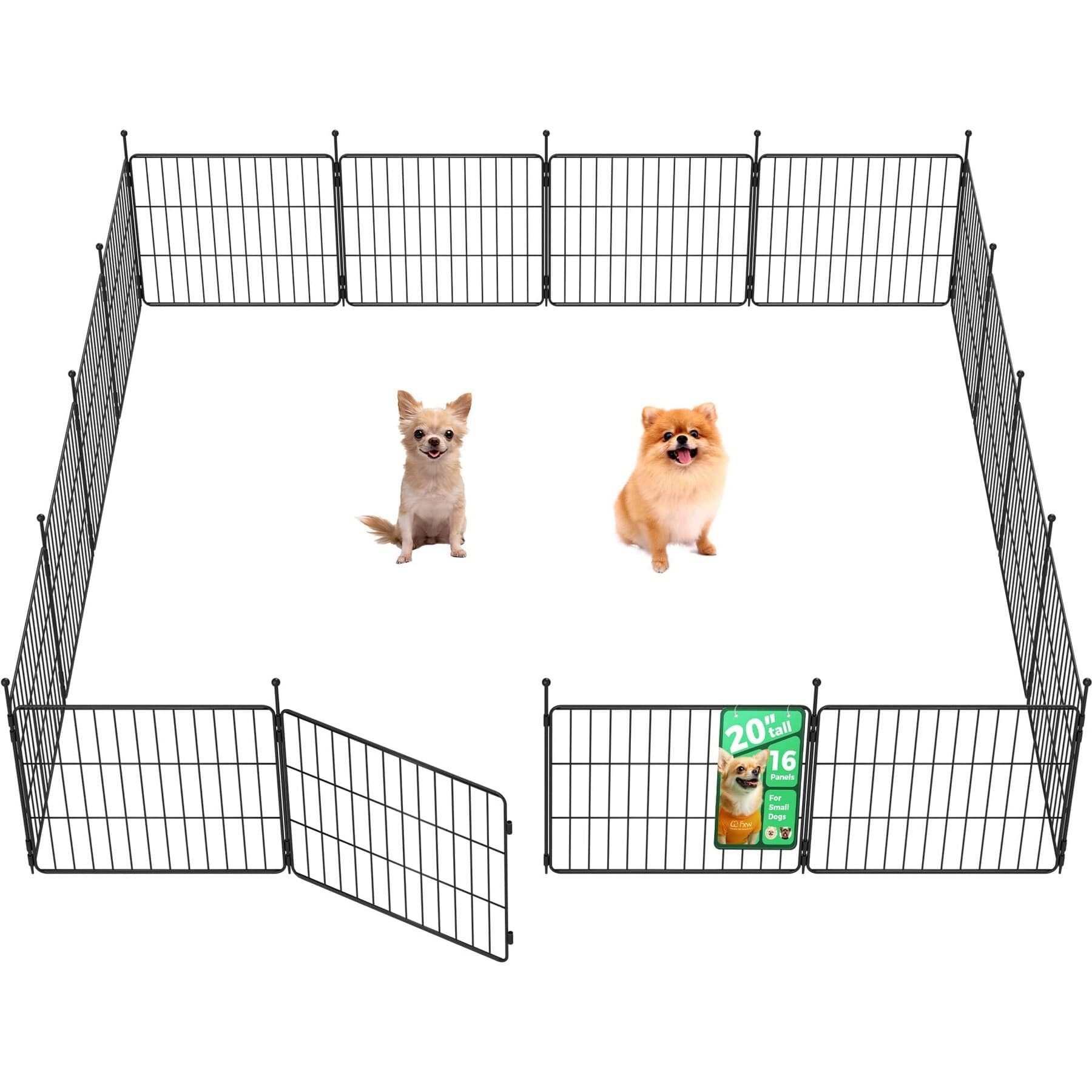 FXW Minipaws Expandable Indoor & Outdoor Dog Playpen, Black, 32-in, 16-panel — view 3