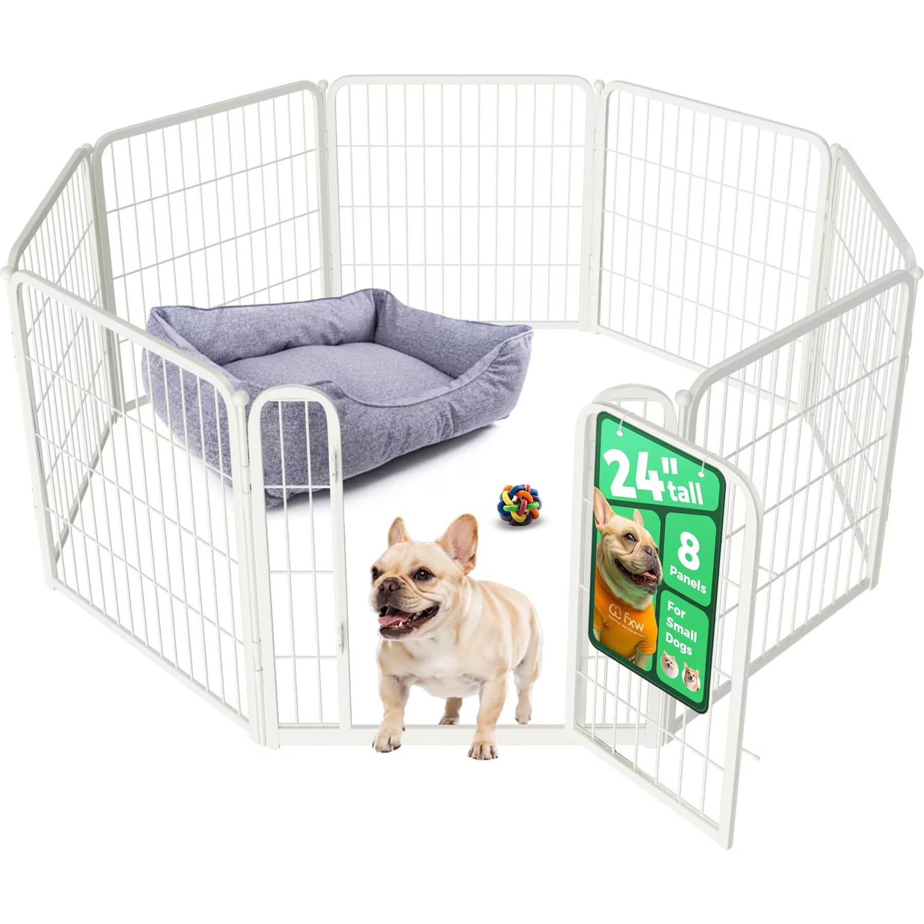 FXW Homeplus Indoor Dog Playpen, White, 45-in, 16-panel — view 15