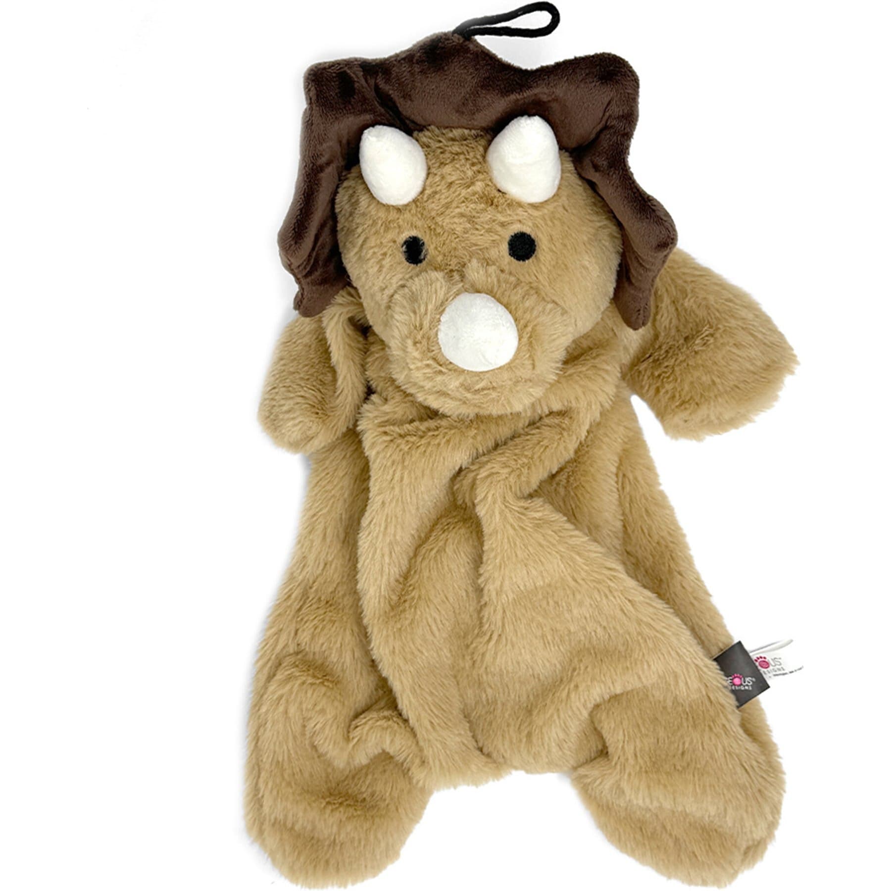 PetRageous Designs PetRageous Designs Wyatt 20-in Dino Stuffless Squeak & Crinkle Plush Dog Toy, Brown