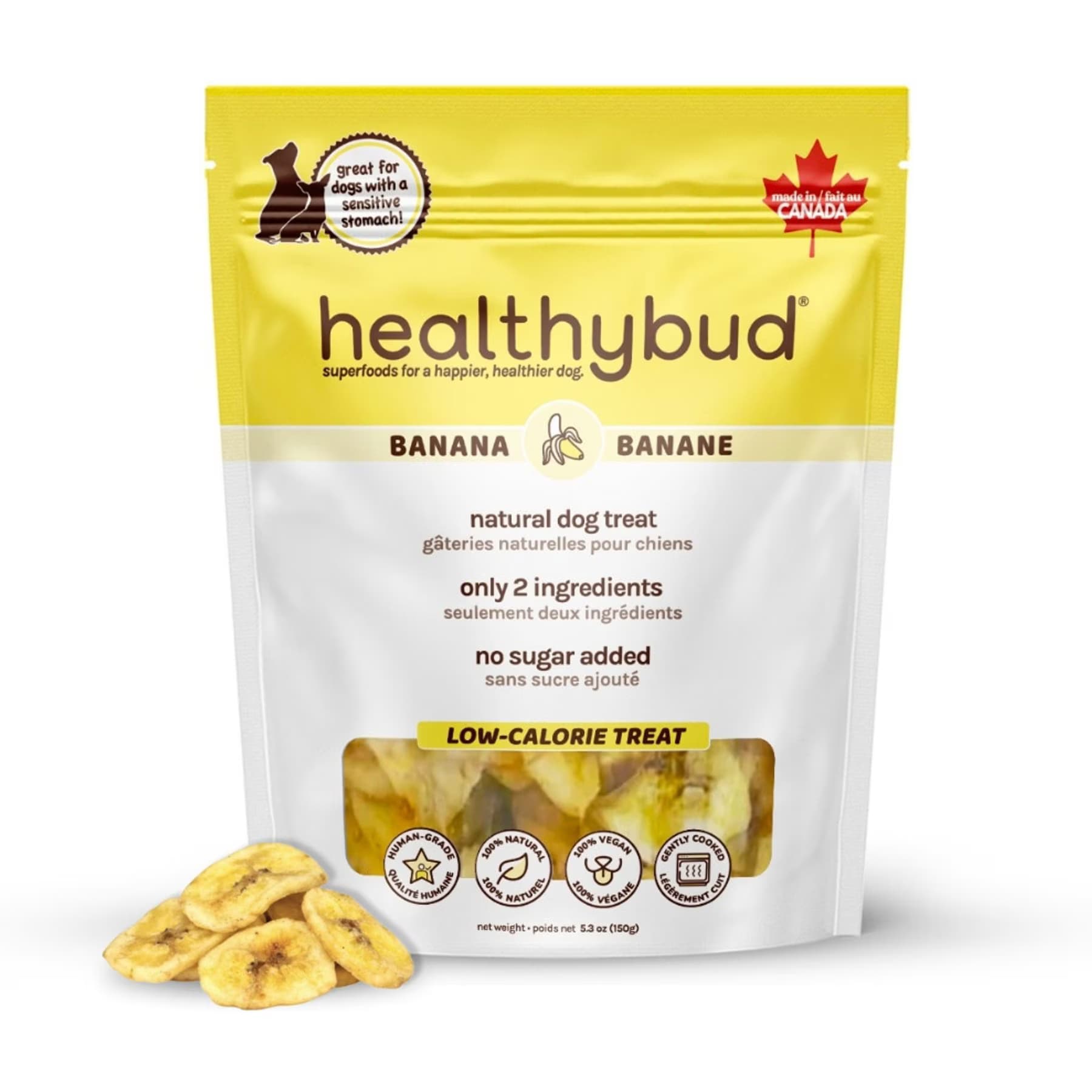 Healthybud Healthybud Banana Chips Crunchy Vegan Dog Treats Single Ingredient — Banana Crisps