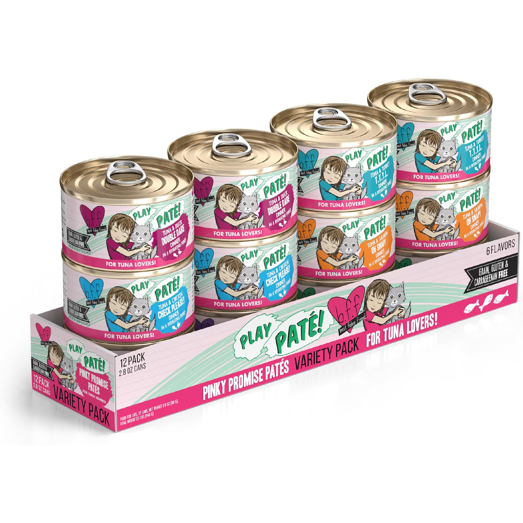 BFF BFF PLAY Best Feline Friend Lovers Aw Yeah! Pinky Promise Paté! Variety Pack Grain-Free Wet Cat Food