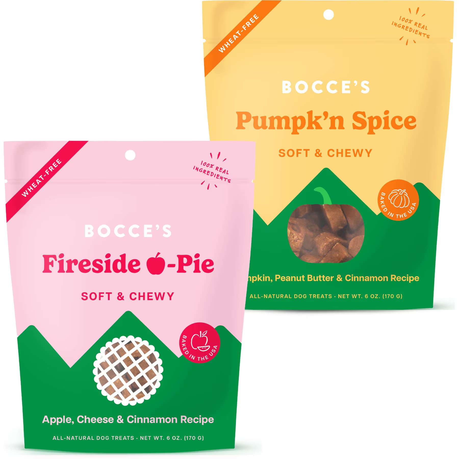 Bocce's Bakery Bocce’s Bakery Pumpk’n Spice Pumpkin, PB & Cinnamon Recipe + Fireside Apple Pie Apples, Cheese & Cinnamon Recipe Dog Treats