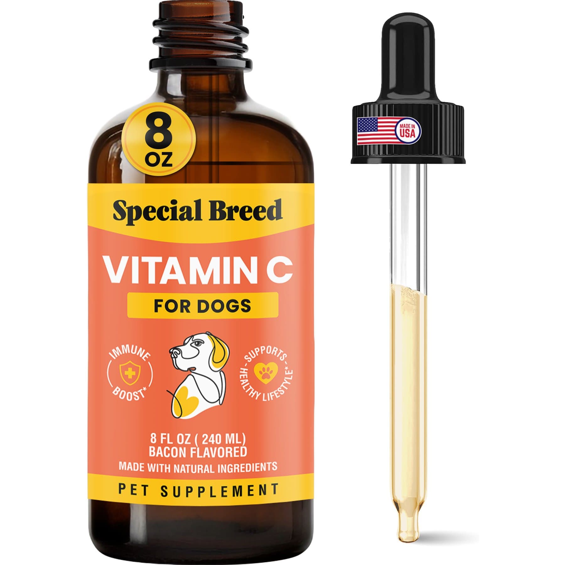 Special Breed Special Breed Vitamin C Bacon Flavored Liquid Immune Supplement for Dogs, 8-fl oz bottle