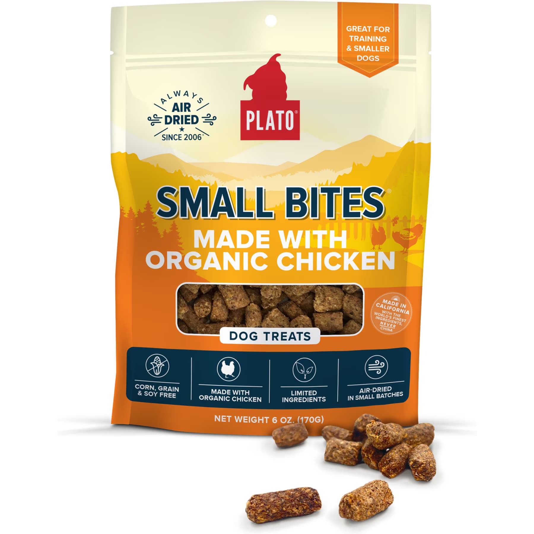 Plato Small Bites Organic Chicken Grain-Free Dog Treats — view 2