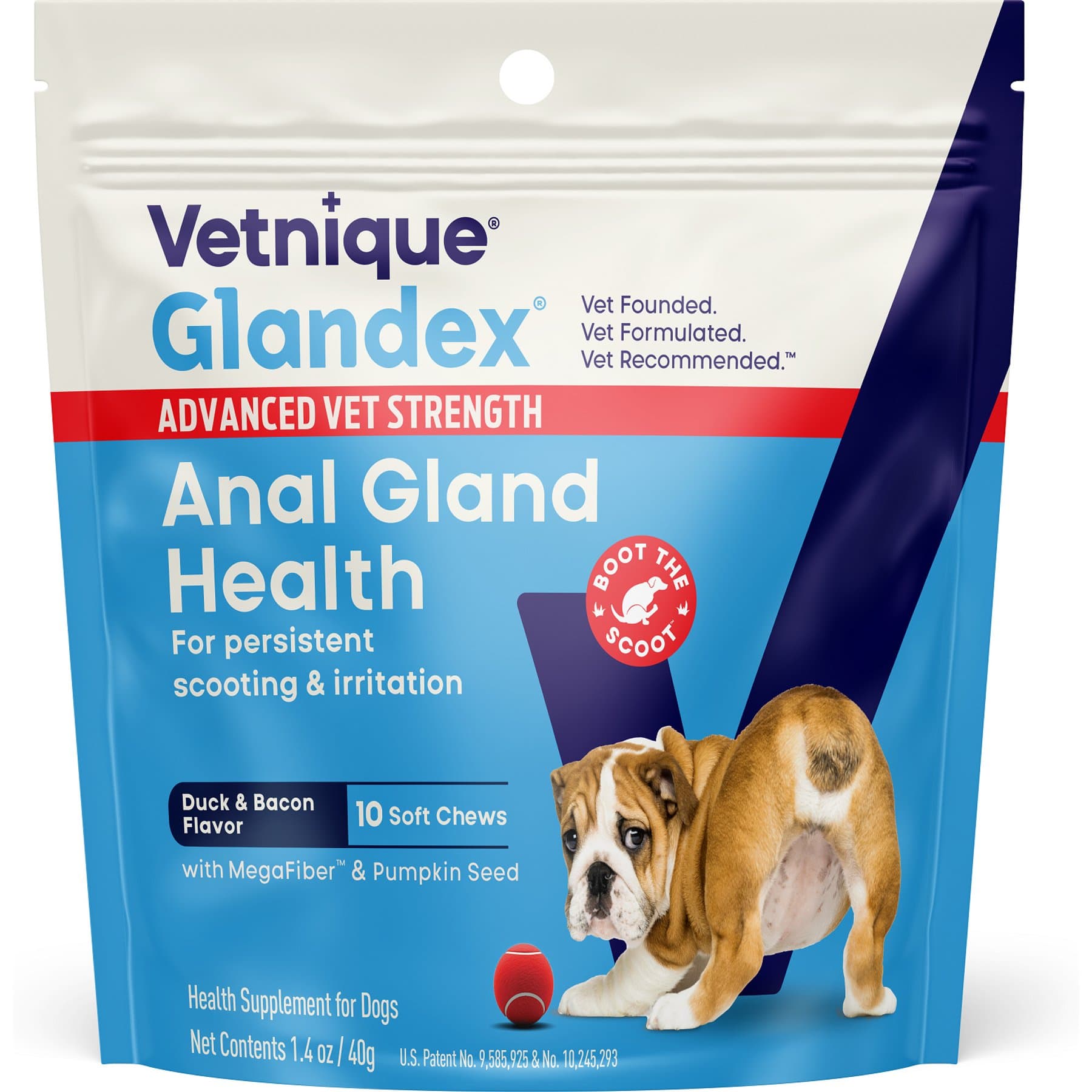 Vetnique Labs Vetnique Labs Glandex Advanced Vet Strength Duck & Bacon Flavor Anal Gland Health Chew Supplement for Dogs