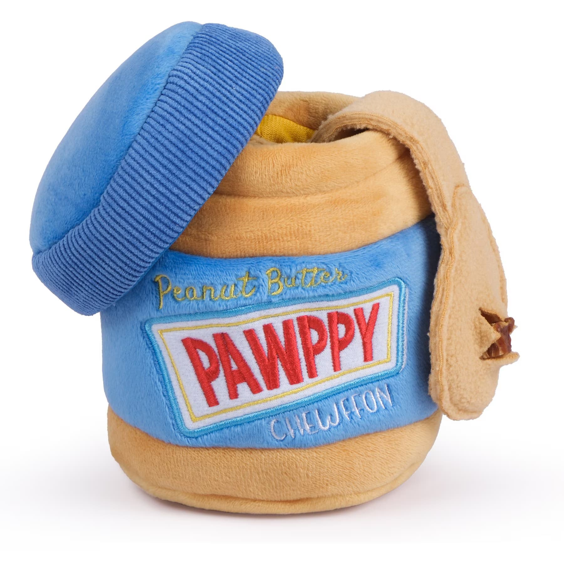 CHEWFFON CHEWFFON Peanut Butter Jar Interactive Enrichment Puzzle Crinkle Snuffle Dog Toy, Blue