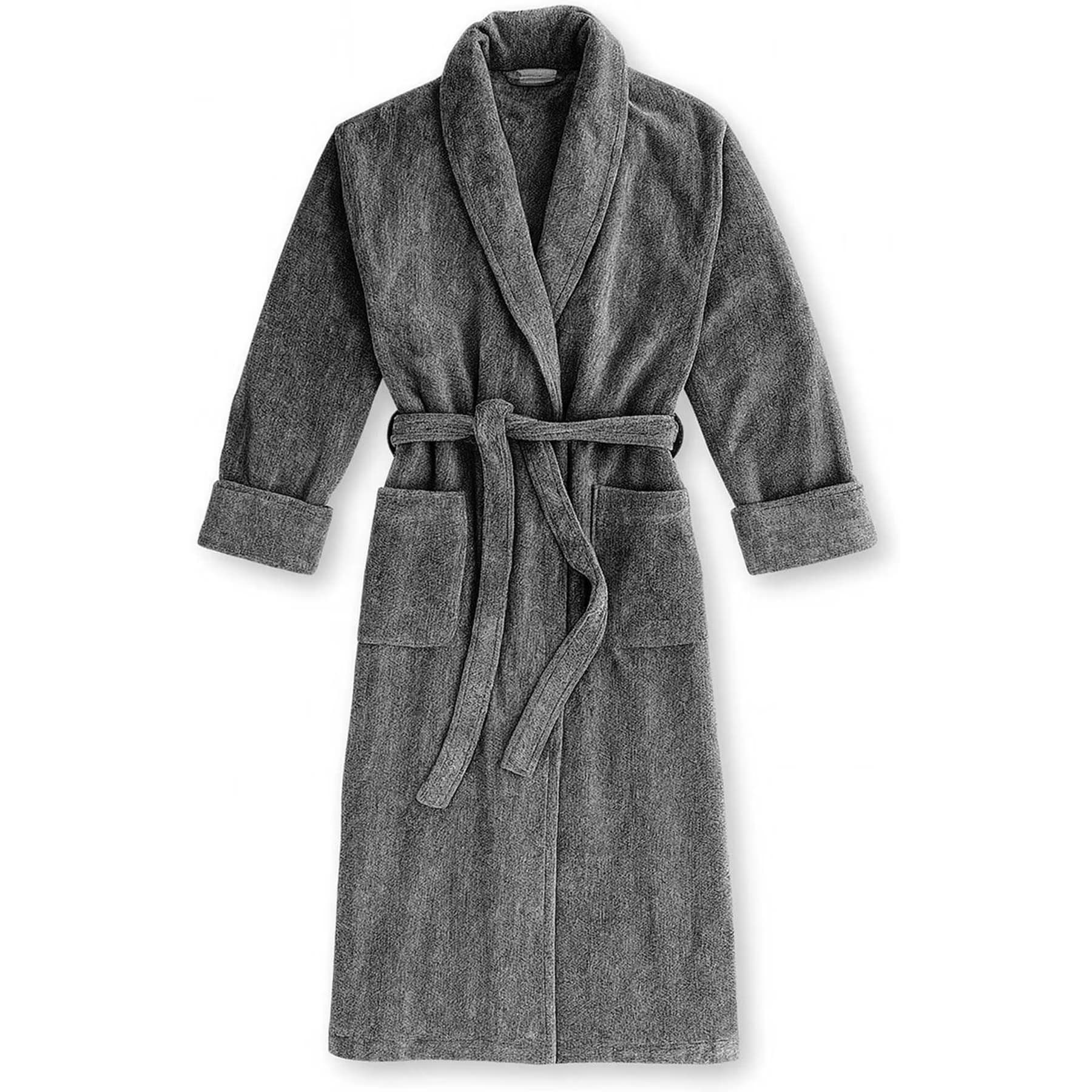 BedVoyage BedVoyage Viscose from Bamboo Cotton 600 GSM Plush & Cozy Bath Robe, Charcoal, Large/X-Large