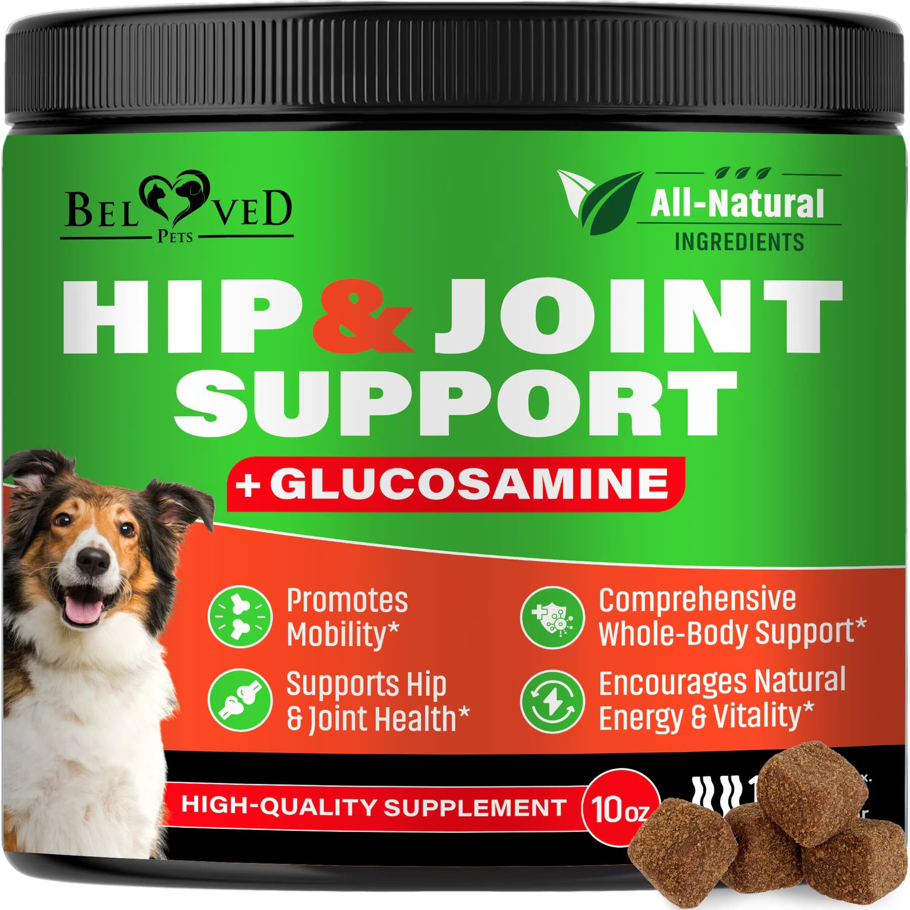 Beloved Pets Beloved Pets Glucosamine Bacon Flavored Chews Hip & Joint Support Supplement for Dogs