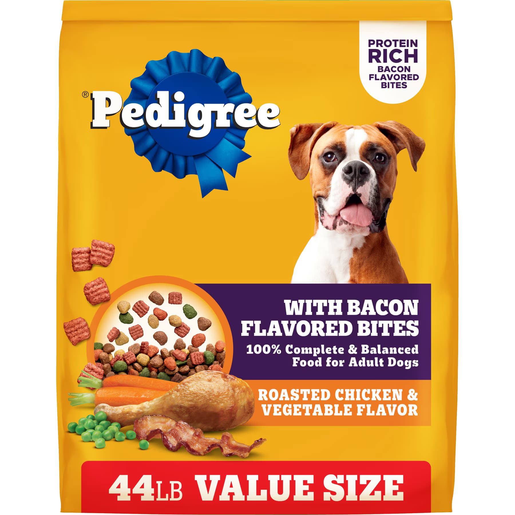 Pedigree Roasted Chicken & Vegetable Flavor with Bacon Flavored Bites Adult Dry Dog Food — view 3